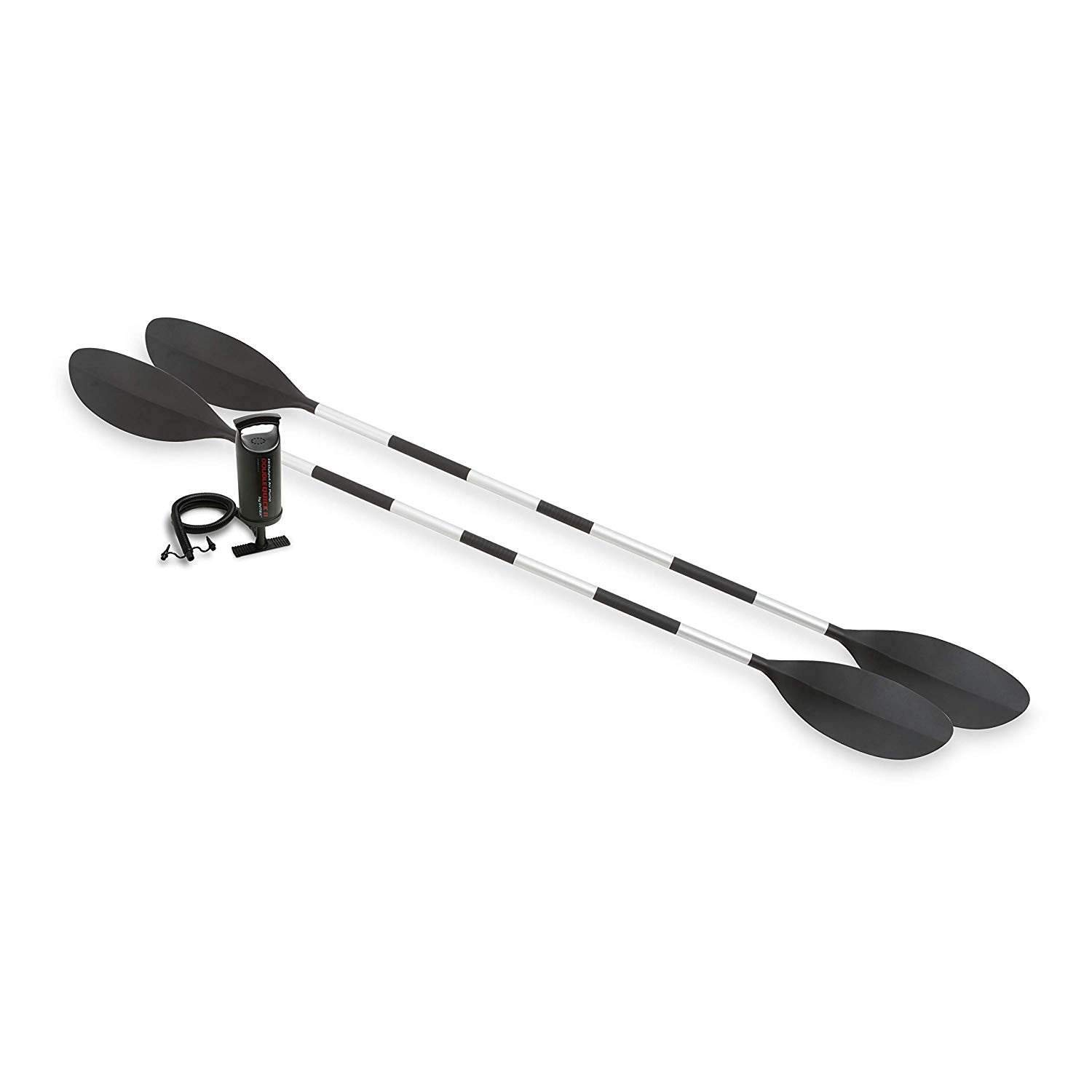 Intex Explorer K2 2-Person Inflatable Kayak with Aluminum Oars & Pump - Intex Challenger K1 1-Person Inflatable Kayak with Oar & Hand Pump - Portable Kayaks for Lakes, Rivers & Recreational Water Sports