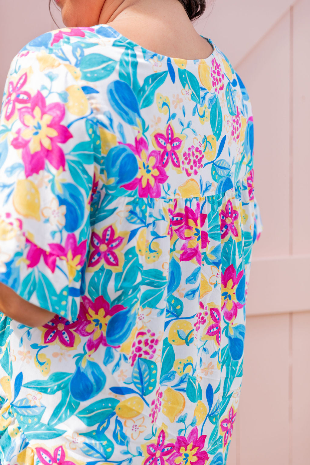 Lemon Garden Natalie Top - Women's Floral Print Blouse for Casual Wear & Summer Outfits