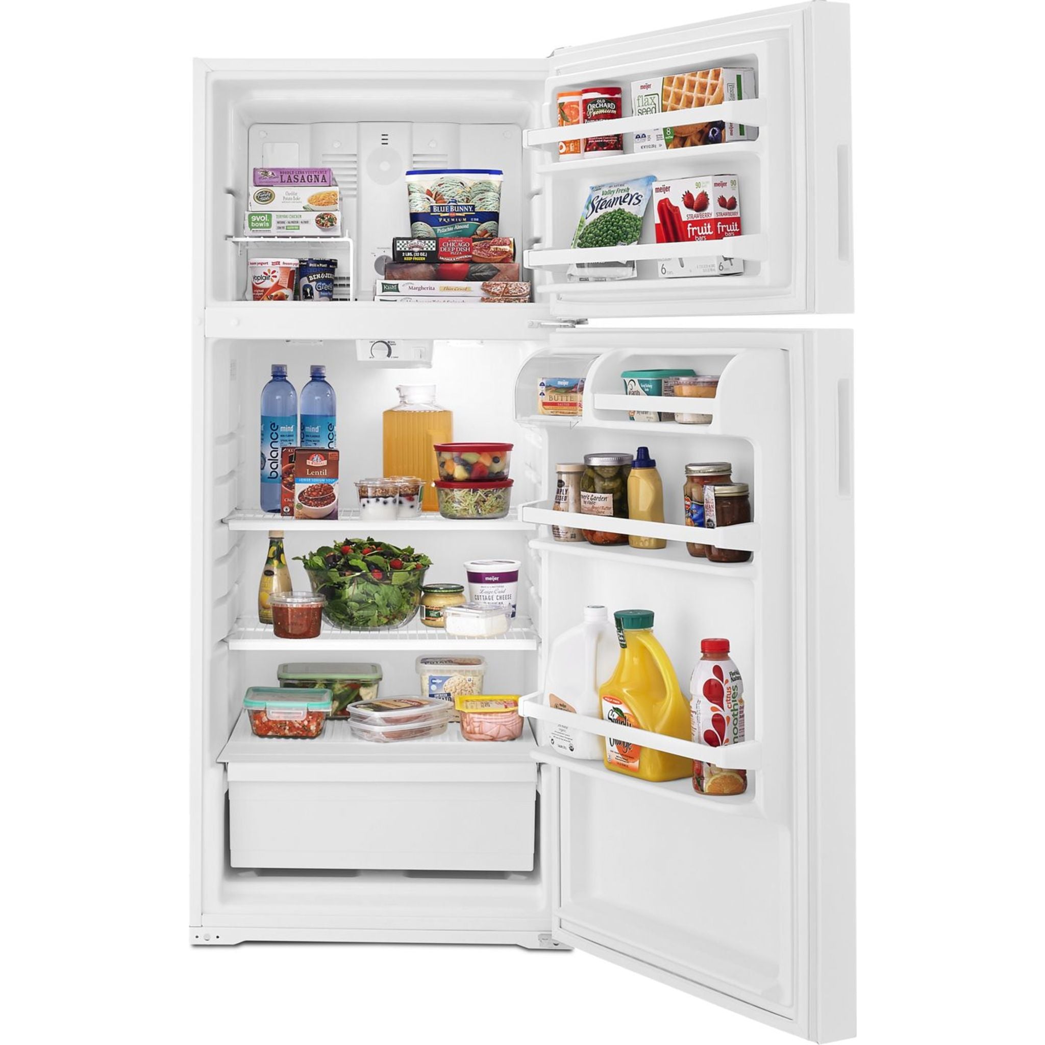 Amana Top Mount Refrigerator ART104TFDW - 18.2 Cu. Ft. White Energy Star Fridge for Kitchen, Apartment & Small Spaces