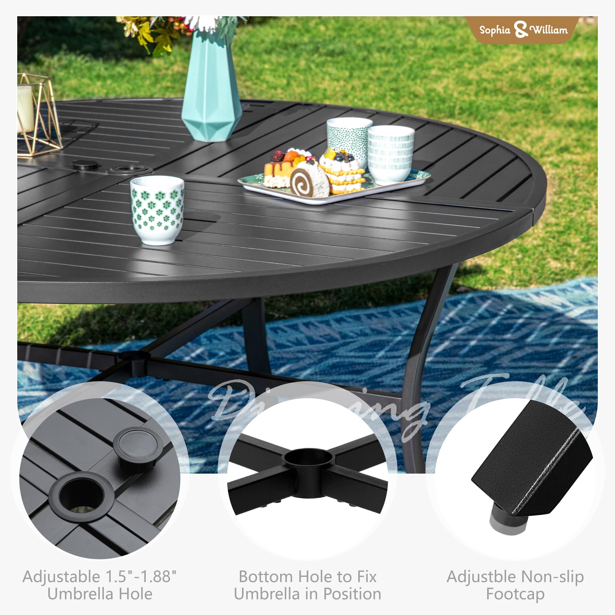 Sophia & William 5-Piece Round Patio Dining Set - 42
