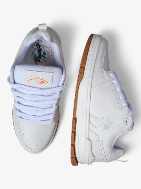 Mormaii Crest White Gum Women's Sneakers - Lightweight Comfortable Walking Shoes for Casual Wear & Outdoor Activities