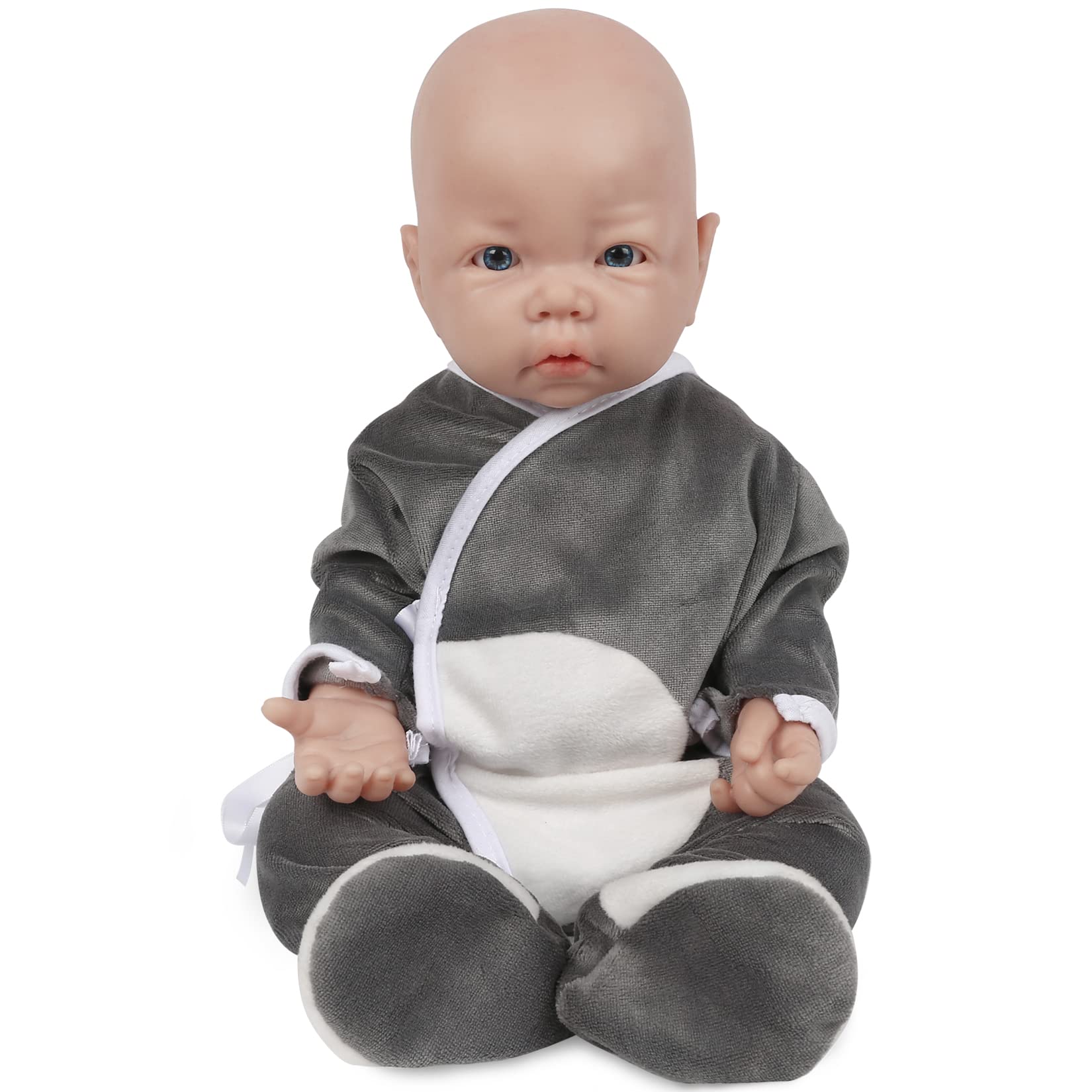 Vollence 17 Inch Realistic Full Body Silicone Reborn Baby Doll Boy - Lifelike Newborn with Open Eyes, Soft Skin & Natural Details | Perfect for Gift Giving, Nursery Decor, Photography Props & Therapy