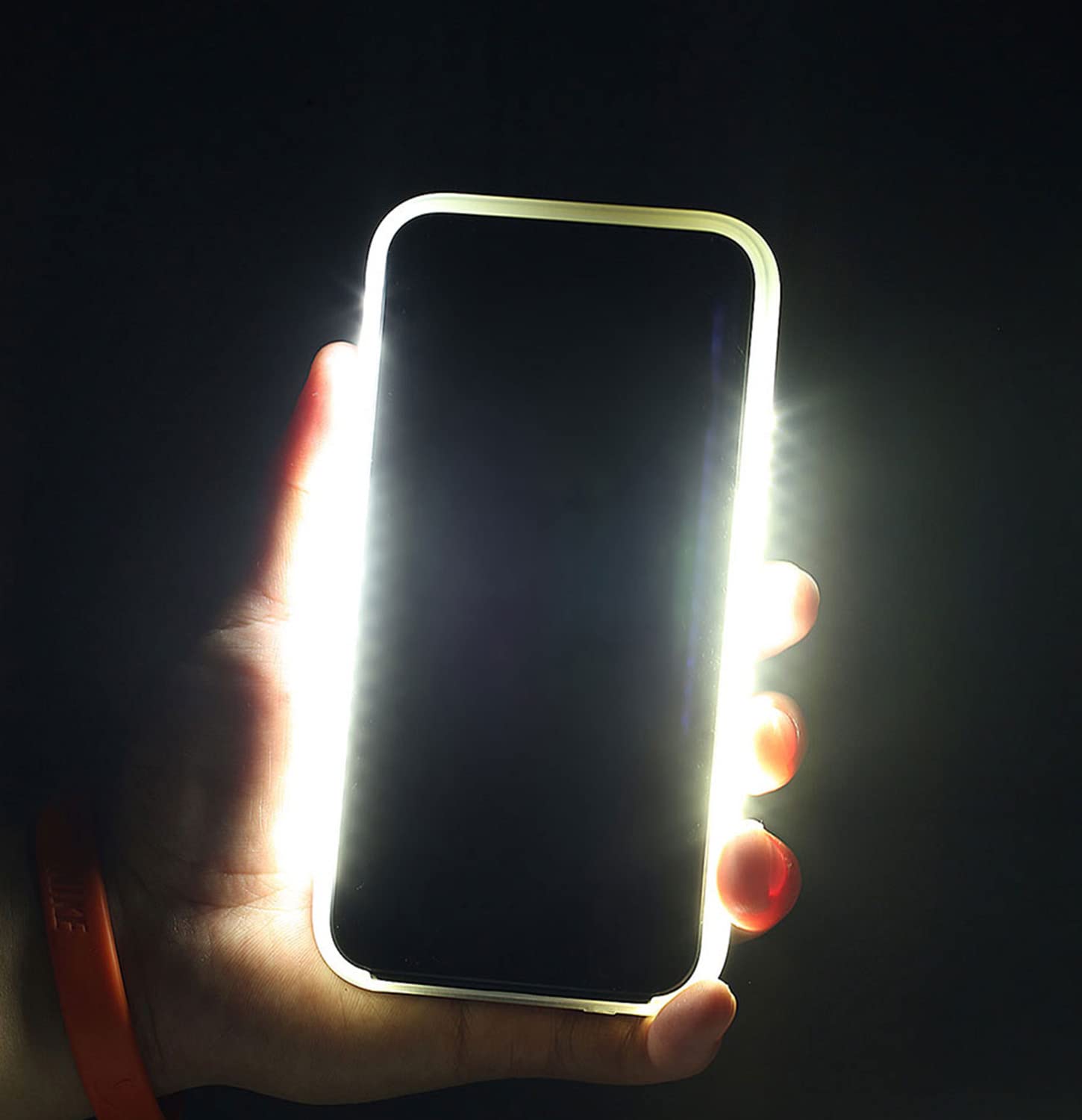 LED Selfie Phone Case for iPhone 12 Pro Max 6.7 inch - Dual Rechargeable Light Up Case with Front & Back Illumination - Perfect for Night Selfies, Parties & Low Light Photography (Black)