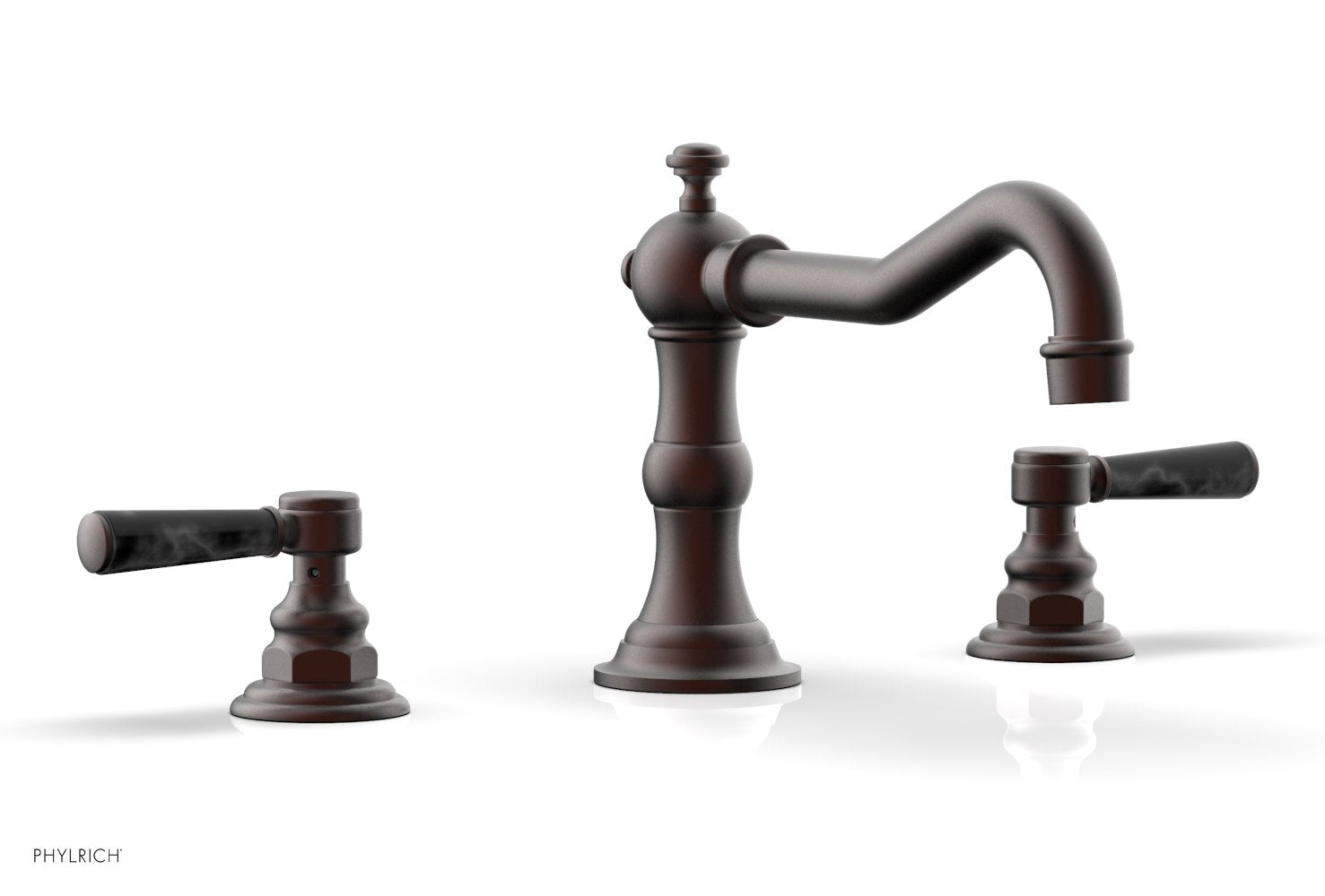 HENRI Deck Tub Set with Black Marble Lever Handles - 161.42