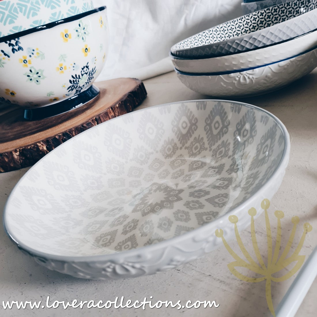 65% Off Clearance Sale - Assorted Pattern Pasta Dishes Set | Durable Ceramic Dinner Plates for Pasta, Salad & Dessert | Perfect for Italian Restaurants, Family Dinners & Party Serving