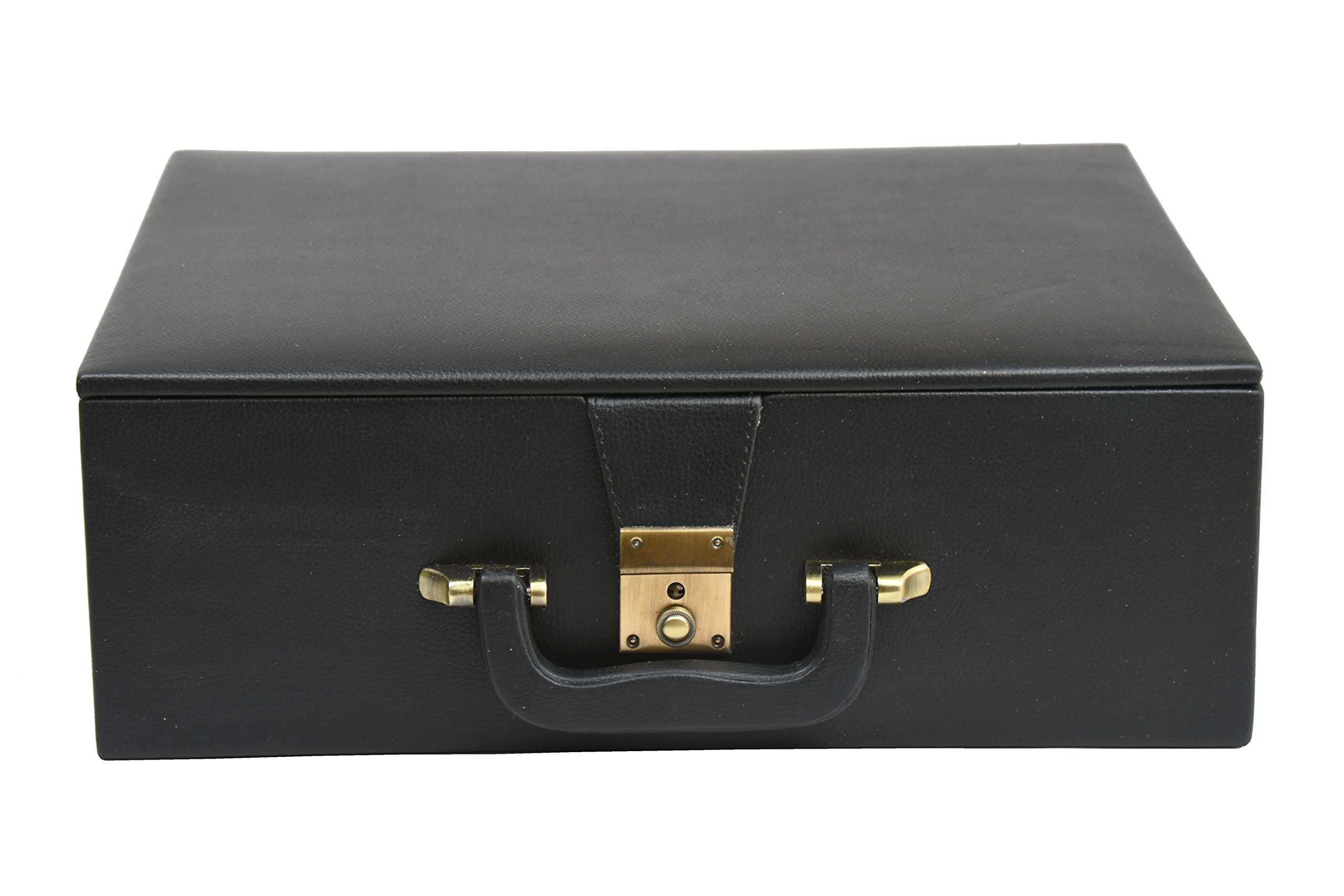 Premium Wooden Chess Set Storage Box with Double Tray & Fixed Slots - Fits 4