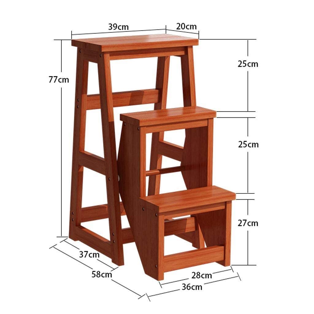 FADUNI Solid Wood Folding Step Stool for Home - Multifunctional Indoor Climbing Stool, Wooden Ladder Stool for Kitchen, Bathroom & Kids - Non-Slip, Portable & Space-Saving Step Stool for Adults