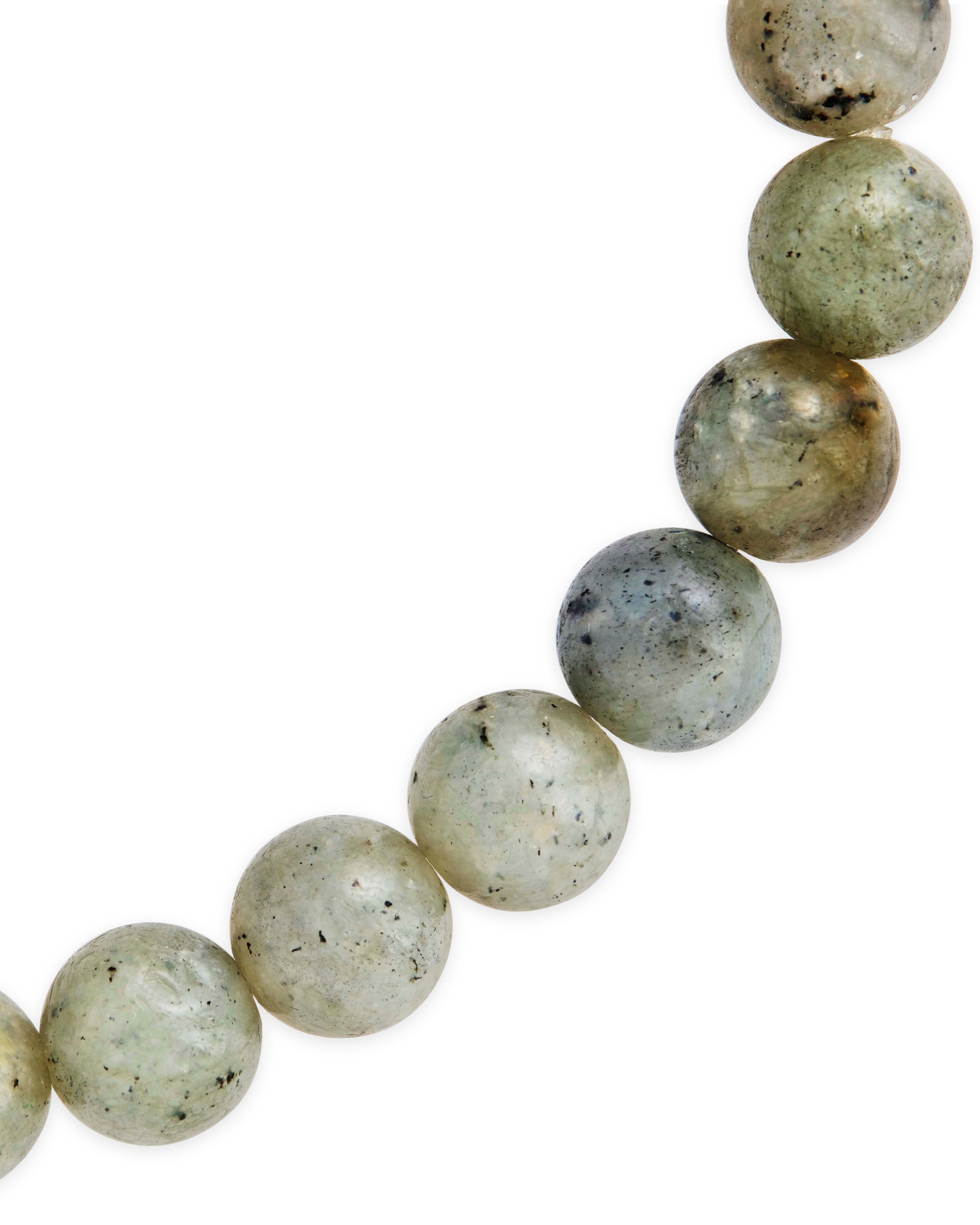 Natural Labradorite Beaded Stretch Bracelet for Women - Healing Crystal Jewelry for Energy Protection & Chakra Balancing | Perfect for Meditation, Yoga & Spiritual Gifts