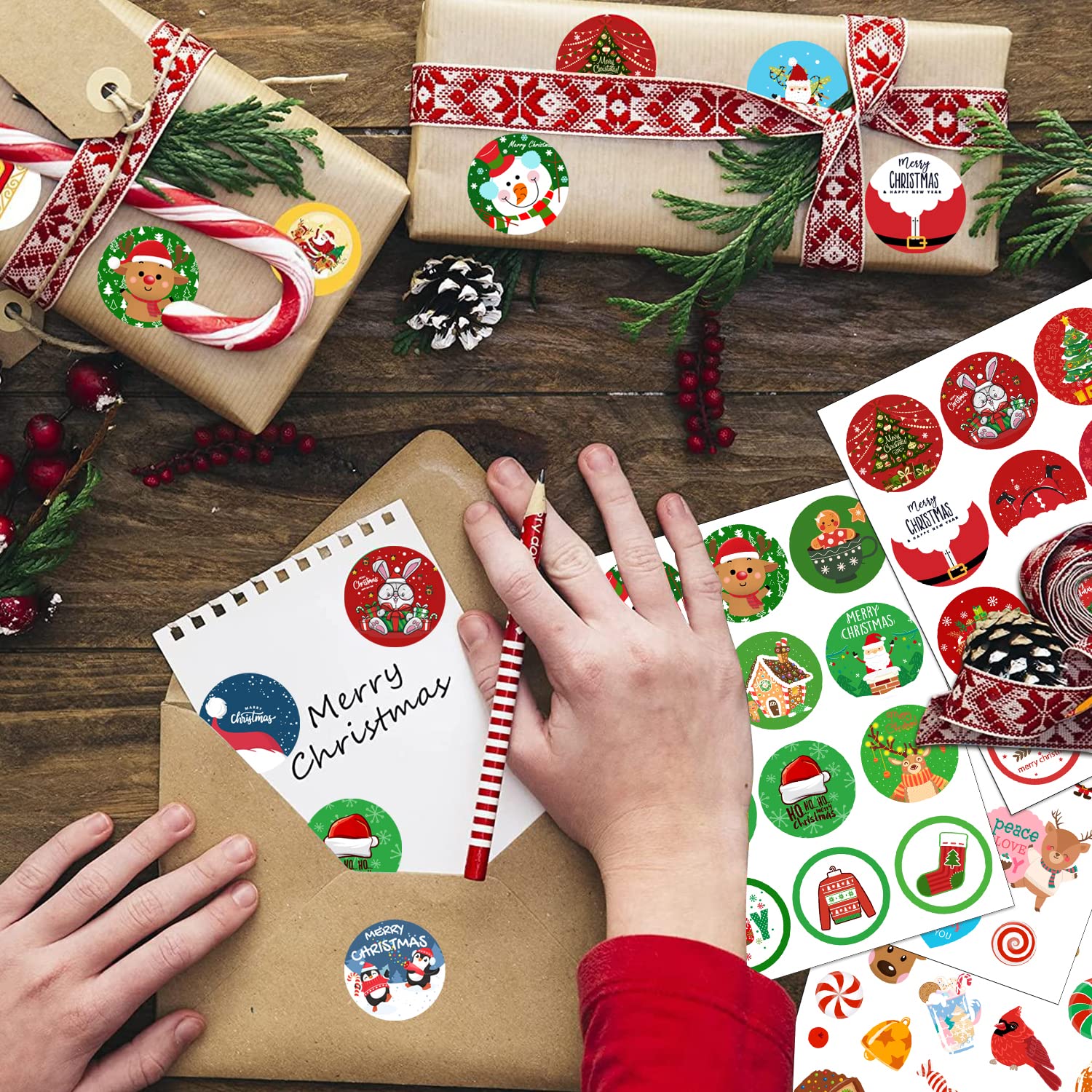 IMISHM 426pcs Christmas Stickers for Kids - Bulk Holiday Stickers for Envelopes, Cards, Scrapbooking & DIY Crafts - Perfect for Classroom Activities, Gift Wrapping & Holiday Decorations