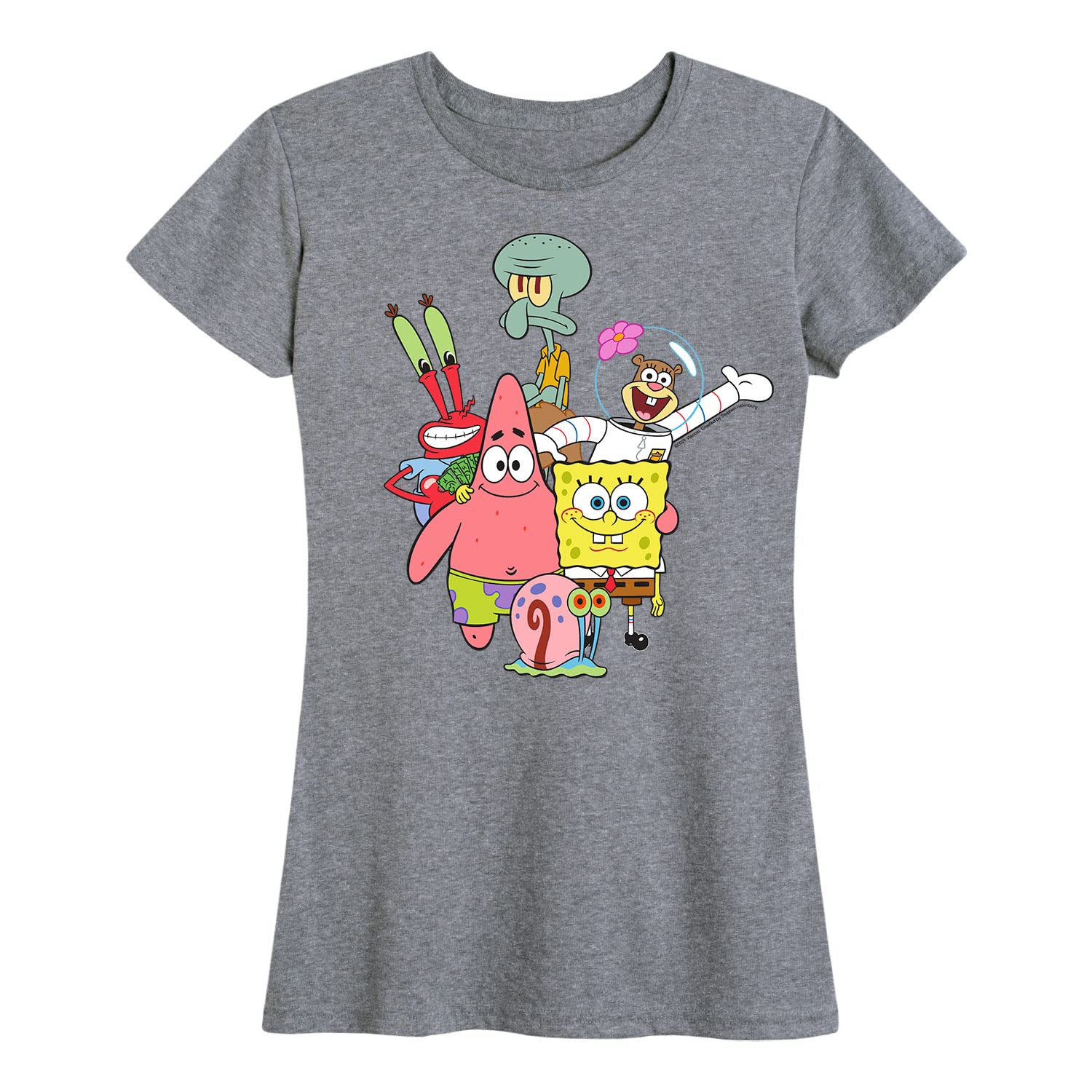 HYBRID APPAREL Women's Spongebob Squarepants & Friends Graphic T-Shirt - Soft Short Sleeve Tee for Casual Wear, Cosplay & Cartoon Lovers