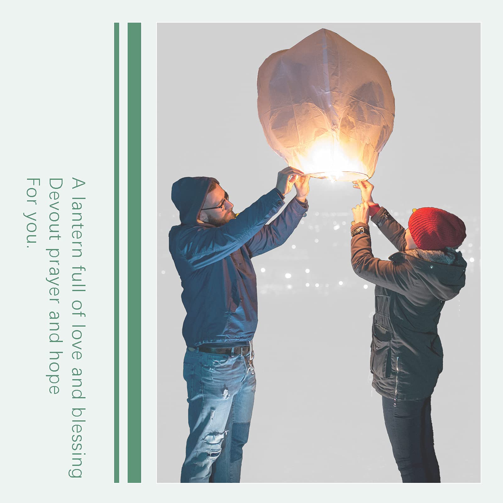 10 Pack Chinese Paper Lanterns - Japanese Style Wishing Lanterns for Wedding, Anniversary, Party & Holiday Decorations - Perfect for Indoor/Outdoor Events, Garden Lighting & Festival Decor