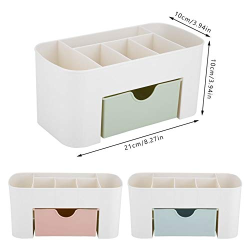 EAYIRA Plastic Cosmetic Makeup Storage Organizer with Adjustable Dividers - Perfect for Vanity, Bathroom & Travel Organization (Color May Vary)