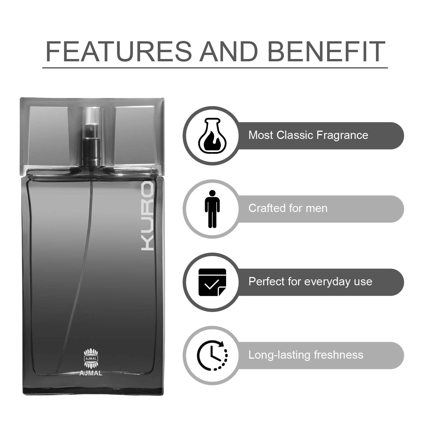 Ajmal Kuro EDP 90ml - Aromatic Spicy Perfume for Men | Aurum Concentrated Perfume Oil 10ml - Fruity Floral Alcohol-Free Attar for Women | Luxury Fragrance Gift Set for Date Night & Special Occasions