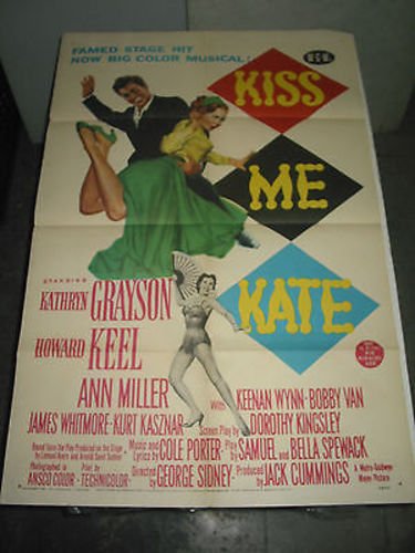 Original KISS ME KATE U.S. Movie Poster Featuring Howard Keel - Vintage Film Memorabilia for Classic Movie Fans & Home Theater Decor