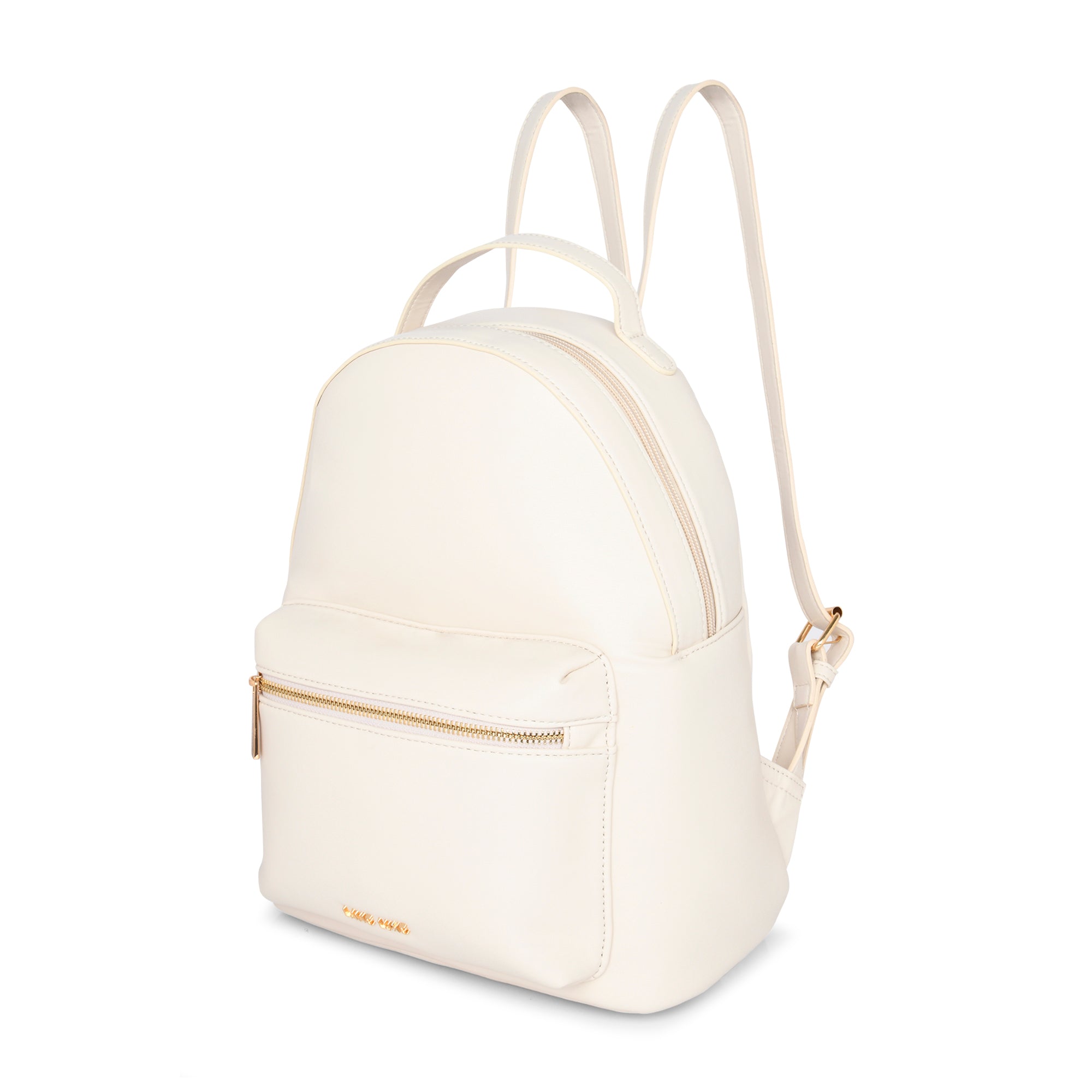 Lavie Luxe Off White Medium Women's Waffle Knit Backpack for Girls - Stylish School Bag, Travel Daypack & College Campus Essential