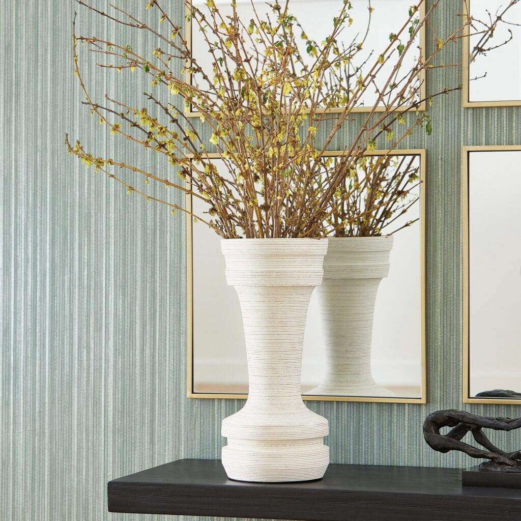 Cyan Design 11561 Taras Vase - Large White Ceramic Vase for Home Decor, Living Room Centerpiece, Wedding & Event Floral Arrangements