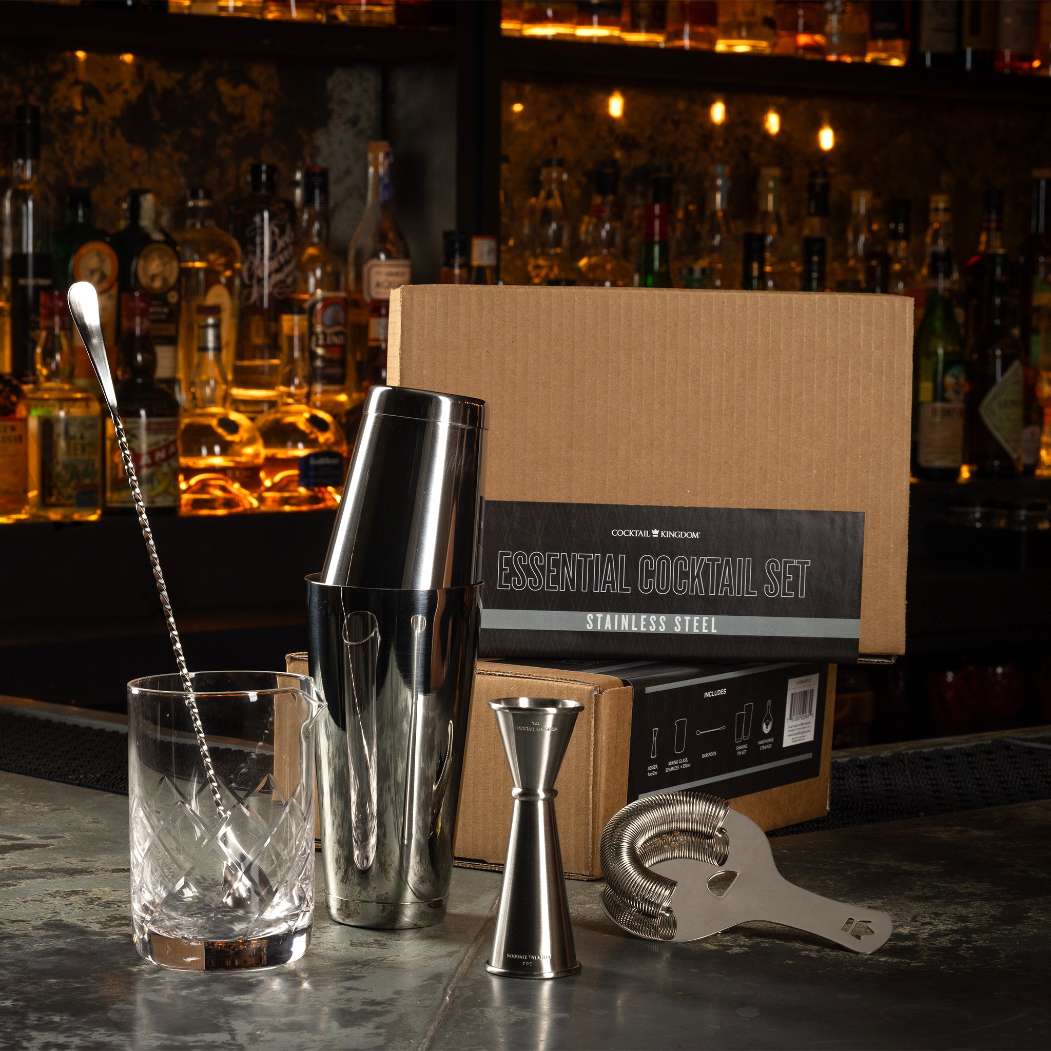 Premium Stainless Steel Cocktail Shaker Set - Bar Essentials for Home Mixology & Professional Bartending | Perfect for Parties, Gifts & Cocktail Making