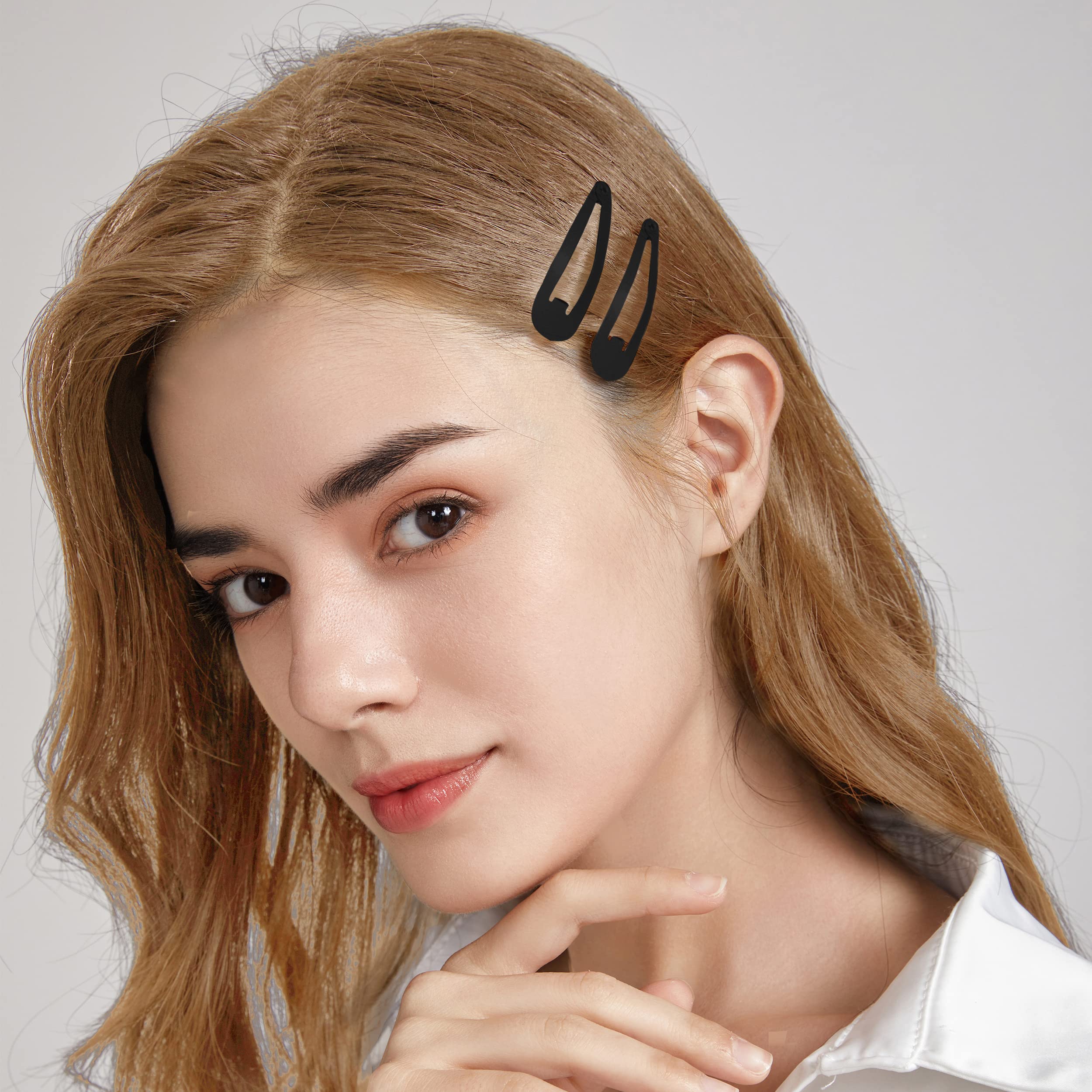Dofash Matte Hair Clips for Women - 2 Inch Small Snap Barrettes, 12 Pack Black Rock Hair Grips & Accessories - Perfect for School, Work, and Everyday Styling