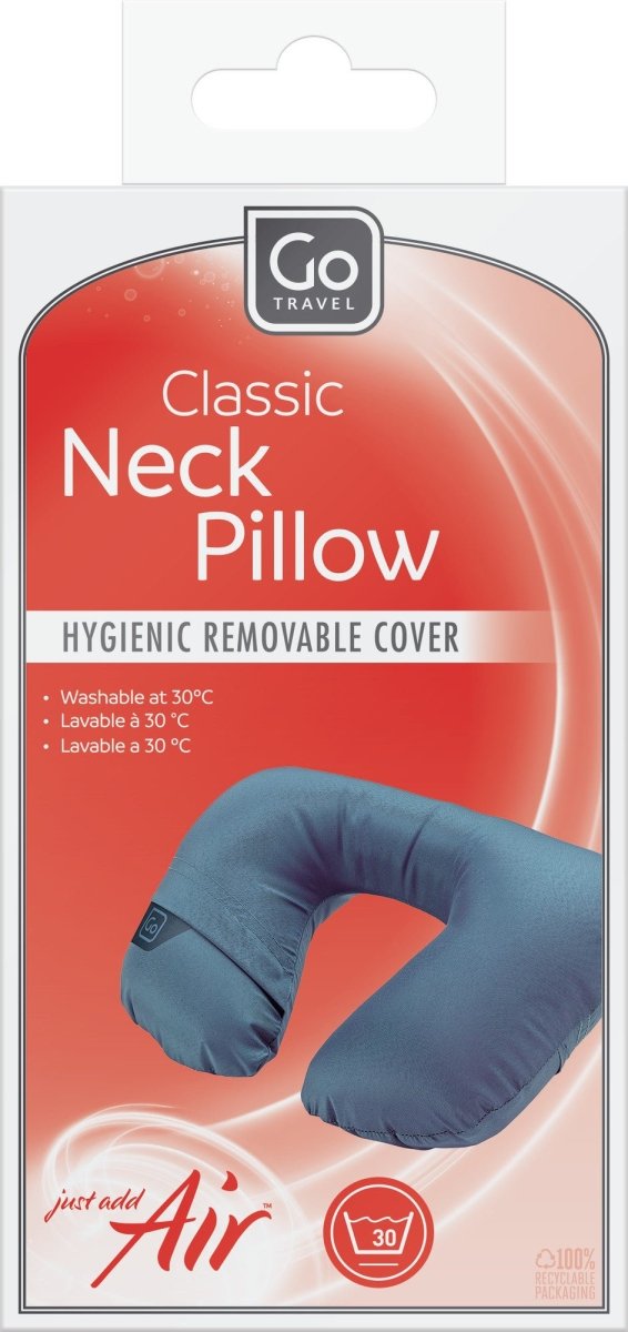 Go Travel Classic Neck Pillow for Airplane, Car & Office - Comfortable Memory Foam Travel Pillow for Neck Support & Pain Relief