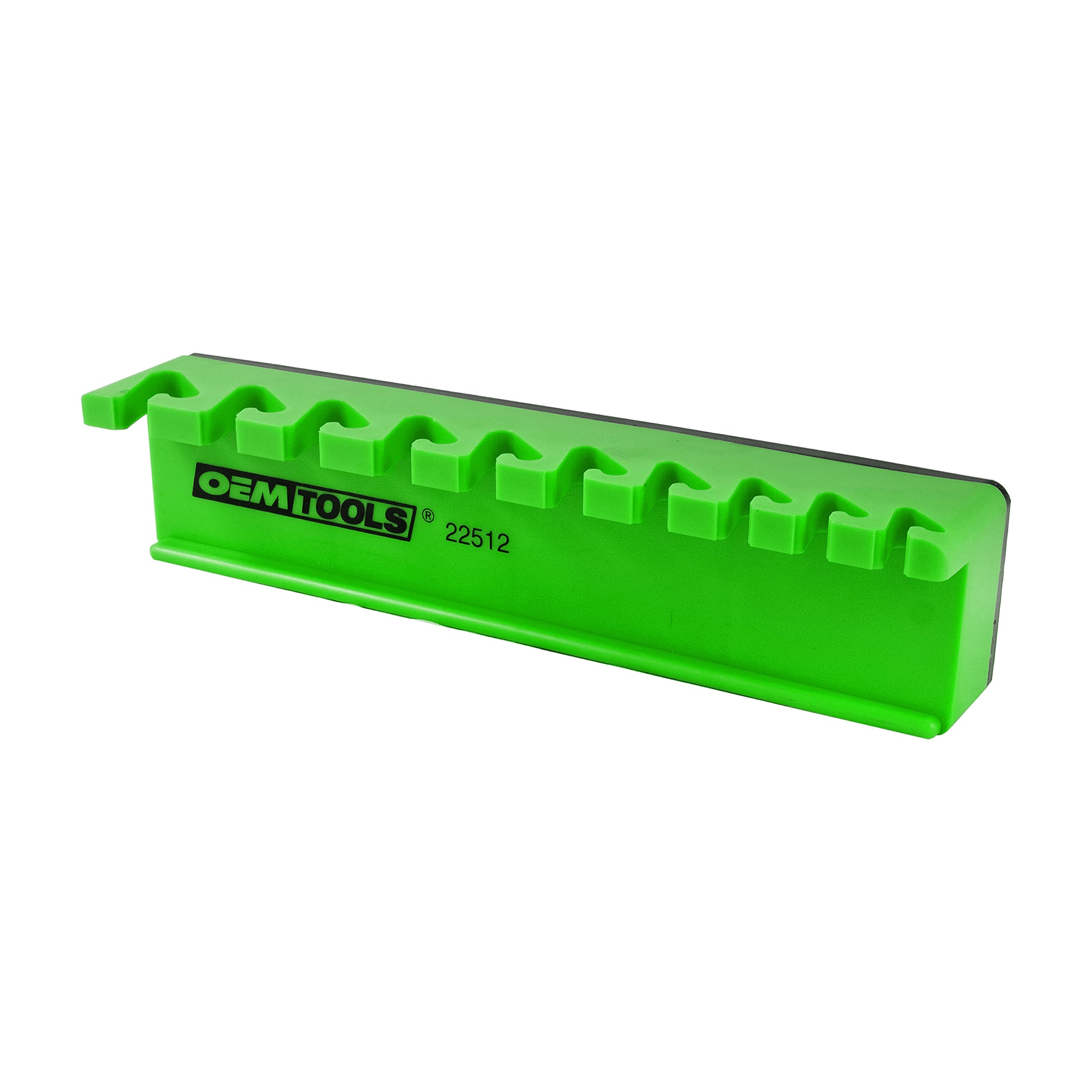 OEMTOOLS 22512 Magnetic Wrench Holder & Tool Organizer - Strong Magnet Holds 10+ Wrenches on Metal Surfaces - SAE & Metric Sizes - 9.25 Inch Garage Tool Storage for Mechanics & DIY - Perfect for Workshop, Auto Repair & Home Garage Organization (Green)