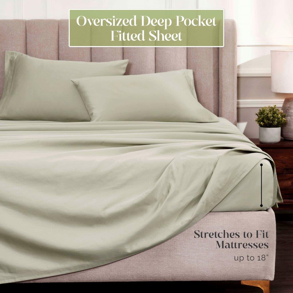 Premium 1500 Thread Count Egyptian Cotton Sheet Set - Eco-Friendly, Breathable & Hypoallergenic - Perfect for Luxury Bedding & Hot Sleepers