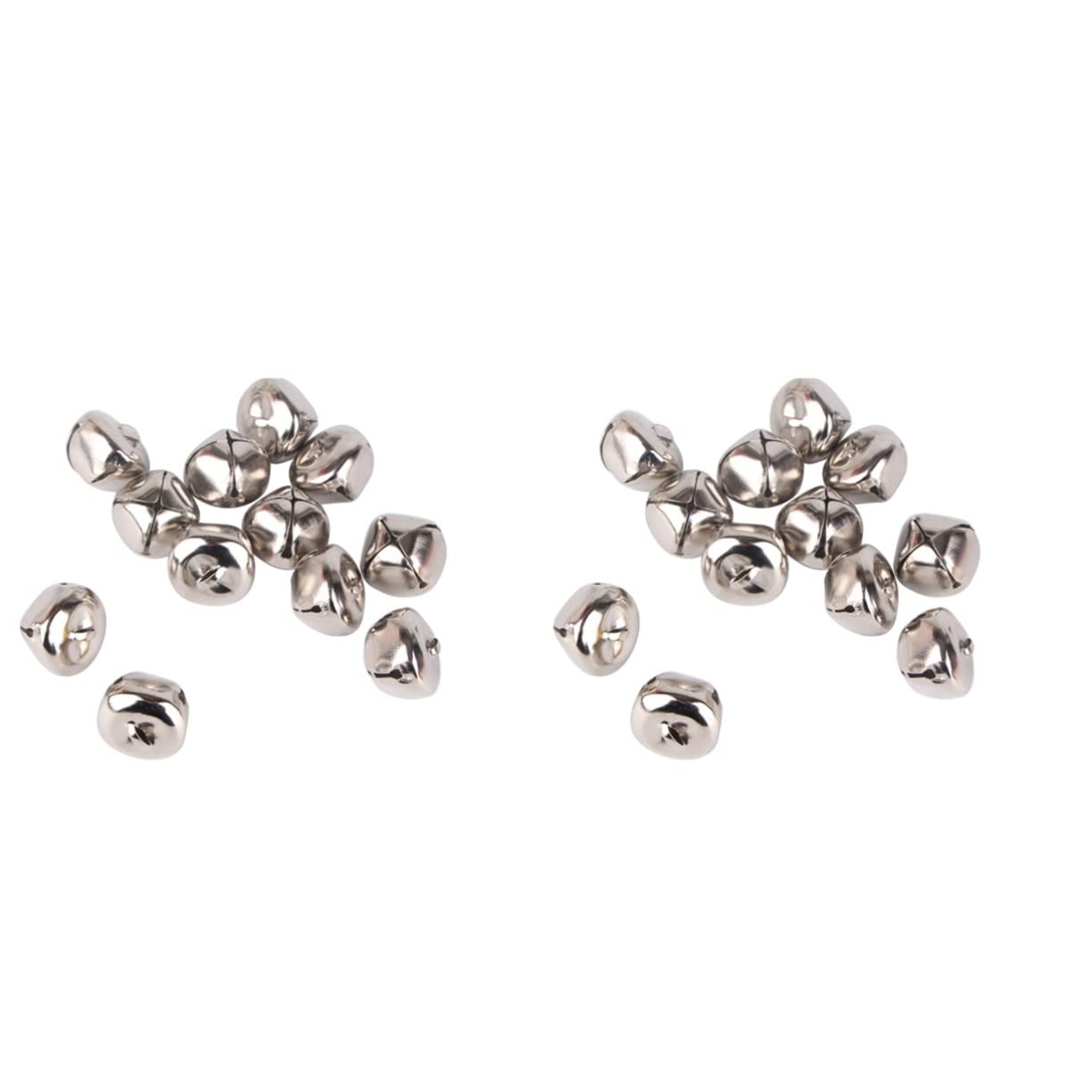 2pcs Silver Cross with Jingle Bell Christmas Ornaments - 20m Red String for Tree Decorations, Gift Wrapping & Holiday Crafts