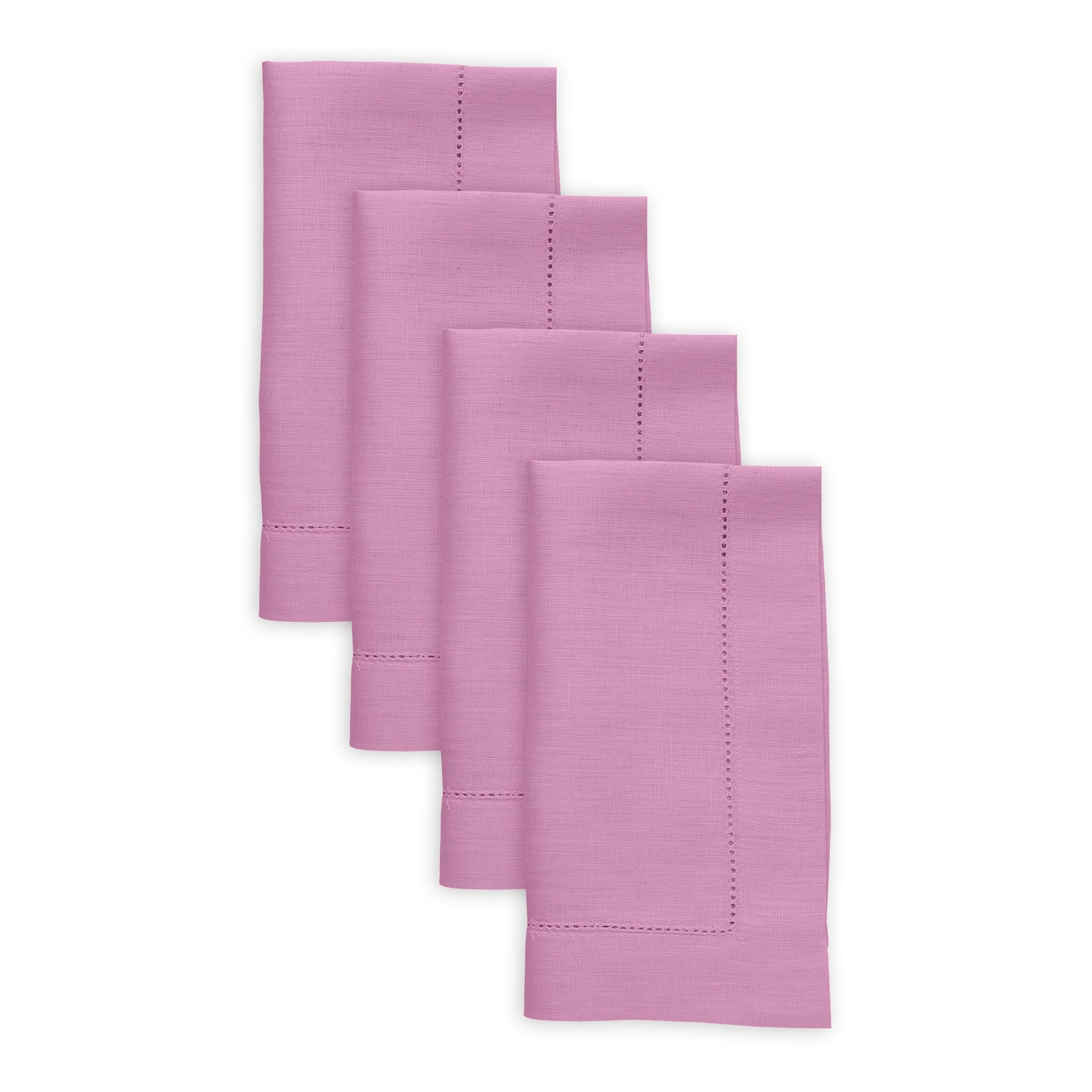 Premium Classic Hemstitch Napkins - 100% Cotton Linen Dinner Napkins for Formal Dining, Weddings & Special Occasions