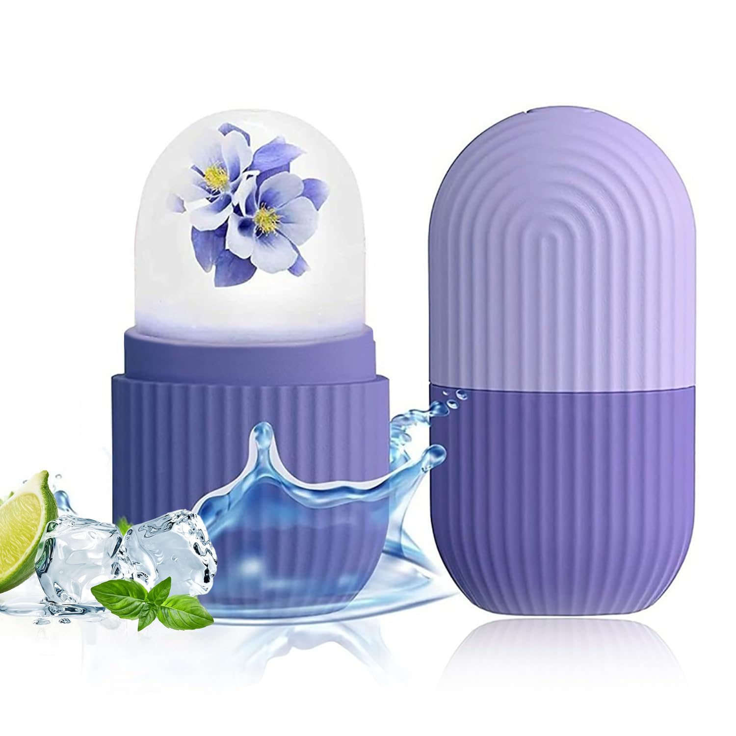 Ruvic Face Ice Roller for Women & Men – Reusable & Unbreakable Ice Cube Massager for Eyes, Neck & Face | Silicone Skin Tightening Roller for Glowing Skin | Perfect for Morning Routine, Puffiness Relief & Post-Workout Recovery