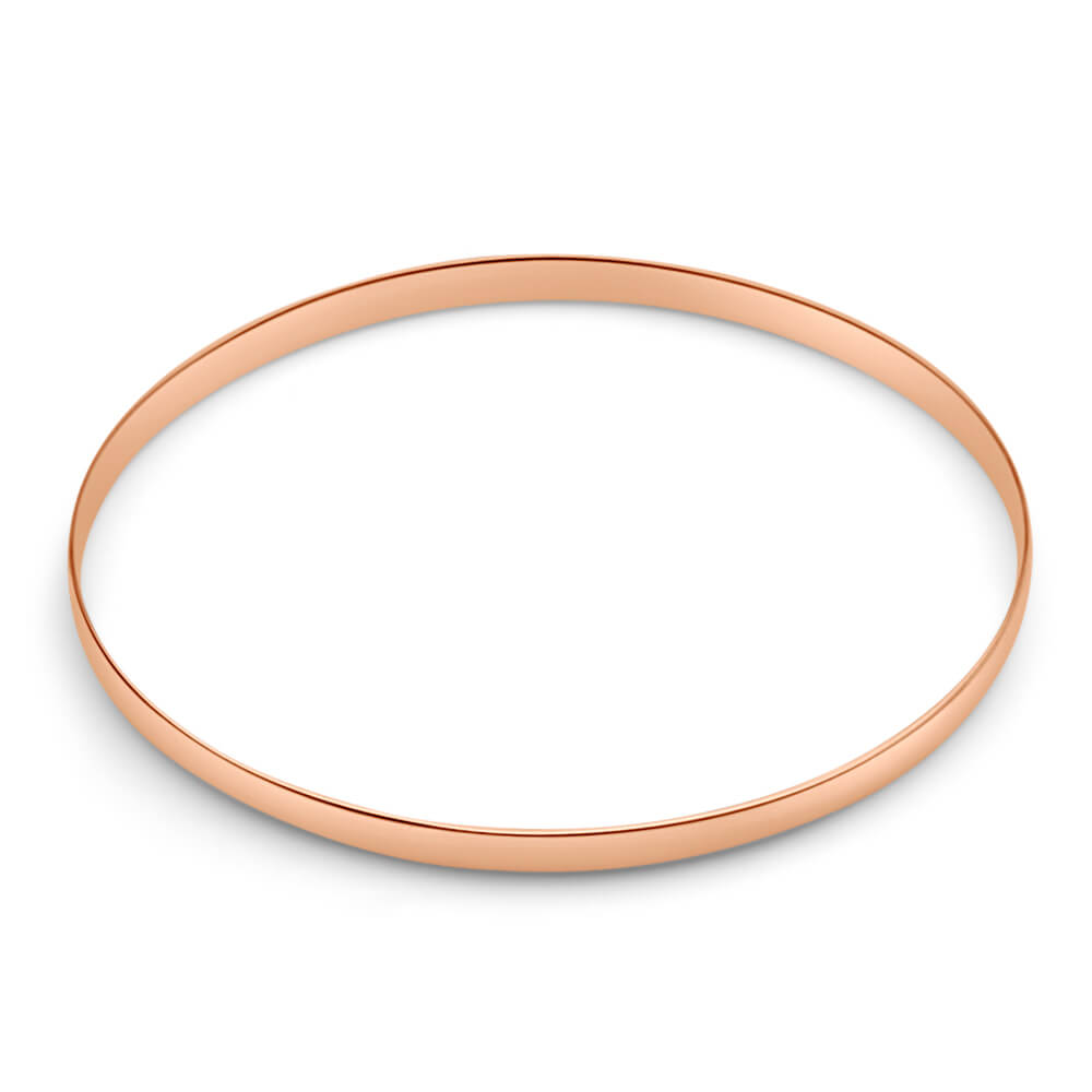 9ct Rose Gold 4mm Solid Bangle Bracelet for Women - Elegant Stackable Jewelry for Everyday Wear & Special Occasions