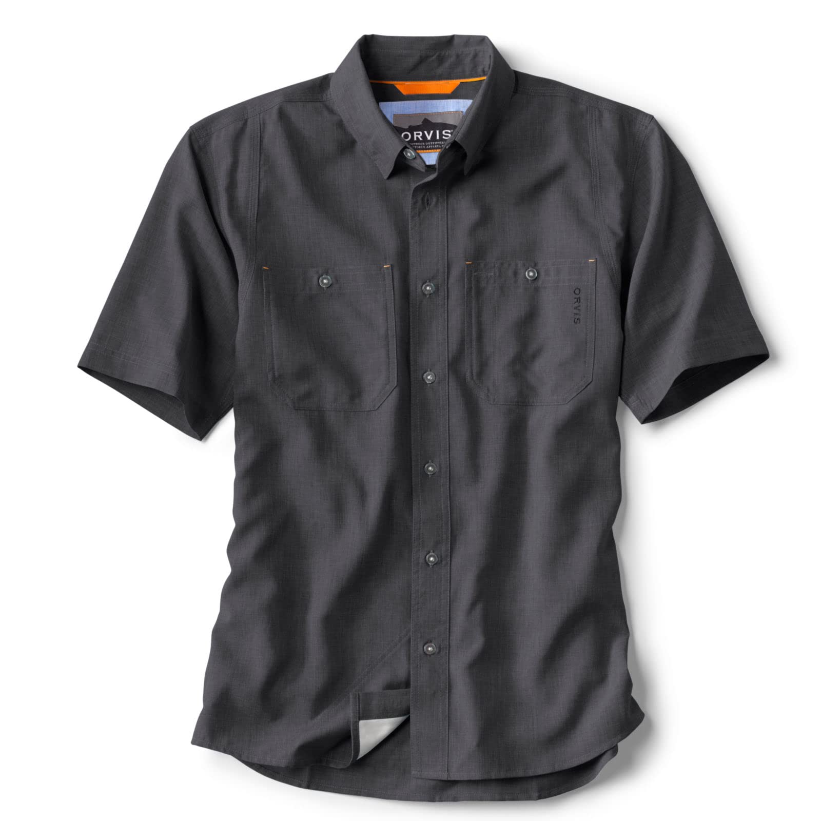Orvis Tech Chambray Short-Sleeve Work Shirts for Men - Odor Control, Thermal Regulation & UPF 40 Sun Protection - Perfect for Outdoor Work, Hiking & Summer Activities