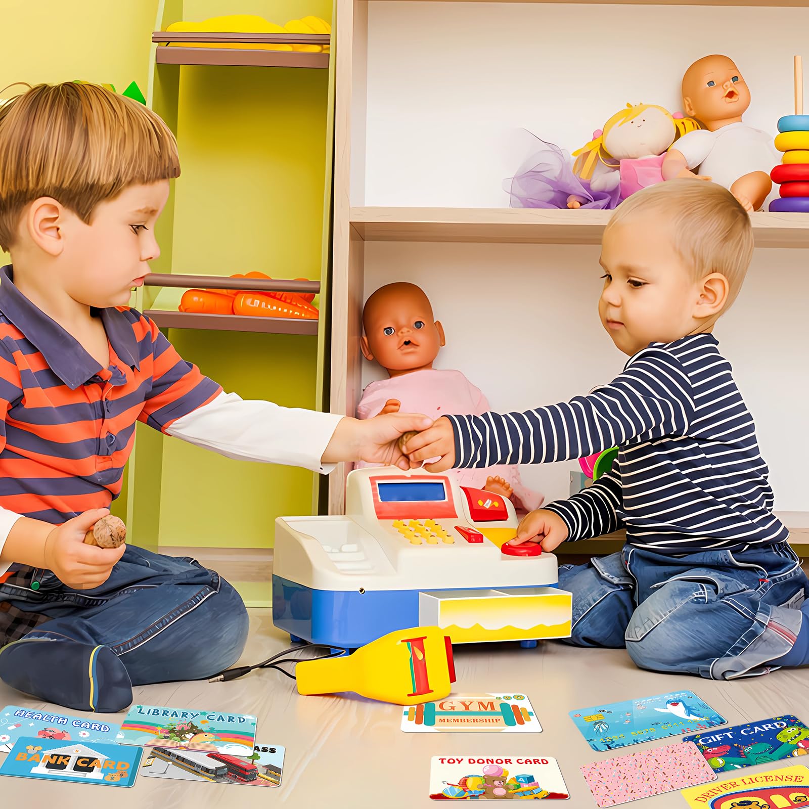 10 Realistic Pretend Play Credit Cards for Kids - Fake Debit & Credit Card Props for Boys & Girls - Perfect for Role Play, Learning Money Skills & Store Games