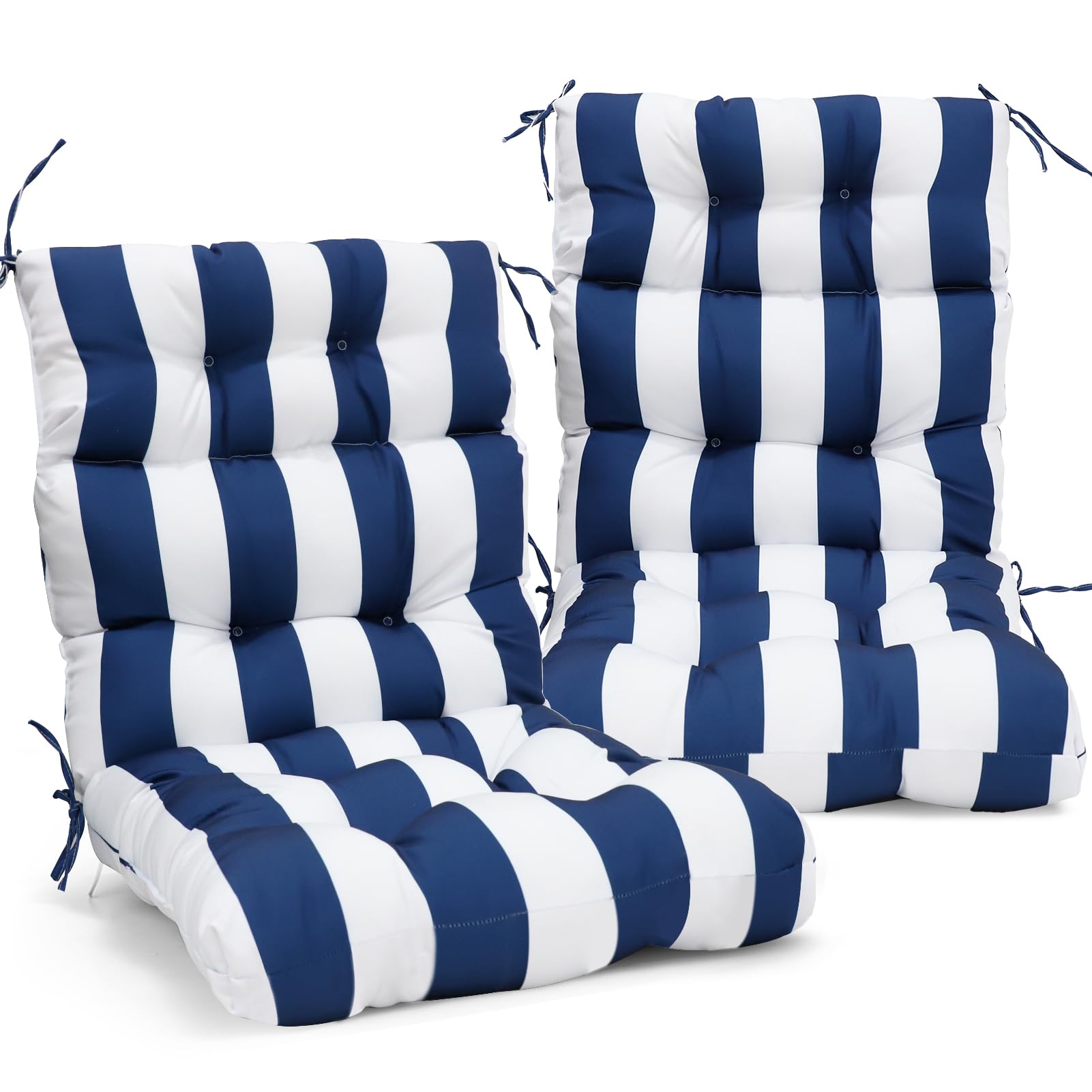 Premium Tufted High Back Patio Chair Cushions Set of 2 - 46