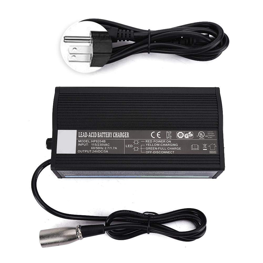24V Mobility Scooter Battery Charger with Excellent Heat Dissipation - US Standard Compliant Wheelchair Charger - Perfect for Home & Outdoor Use