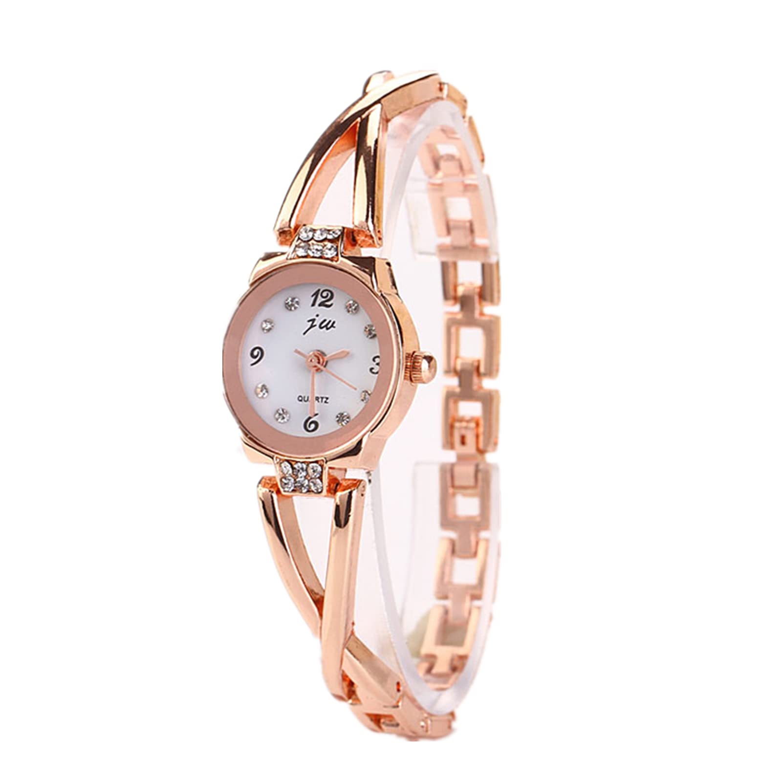 Elegant Rose Gold Women's Watch with Stainless Steel Bracelet & Leather Strap - Premium Quartz Movement - Perfect Gift for Her - Ideal for Work, Date Night & Special Occasions