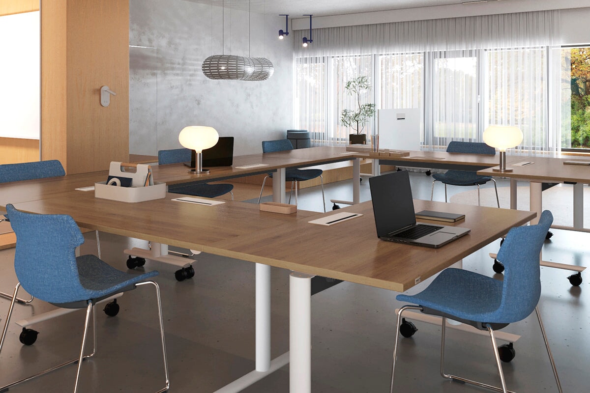 Solana Multi 6-Person Flip Top Folding Table - 4200L x 1400W - Space-Saving Dining & Conference Table for Home, Office & Events