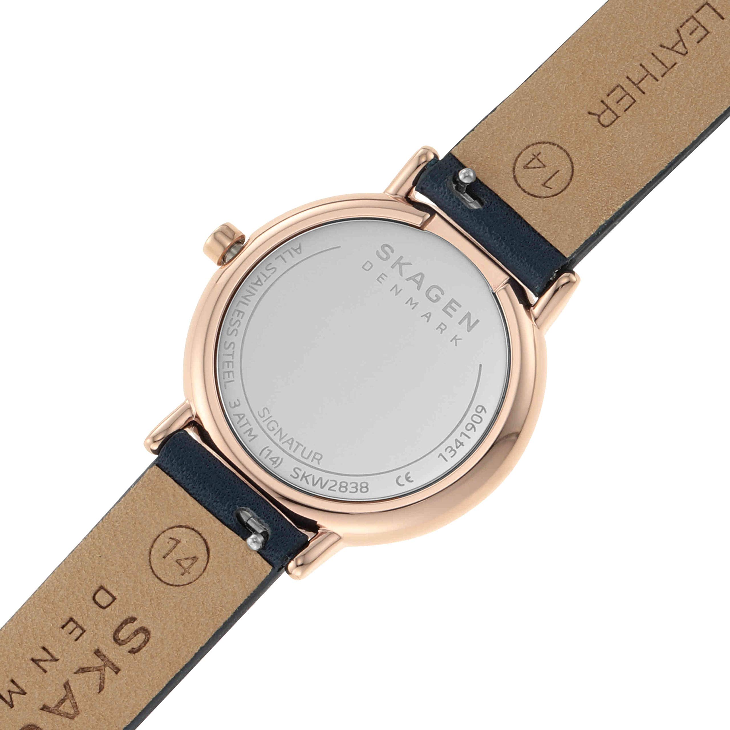 Skagen Women's Watch - Elegant Stainless Steel Analog Watch with Leather Strap | Perfect for Business, Casual & Everyday Wear