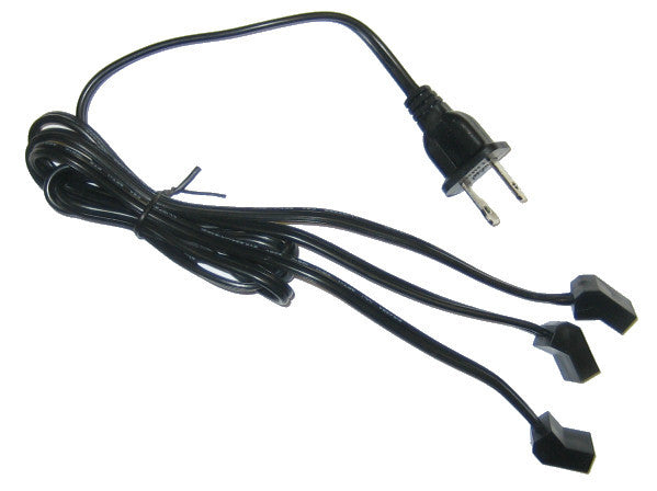 3-Way Split AC Power Cord with Female Plugs - Ideal for Multiple Fan Connections, Home Office & Electronics Use