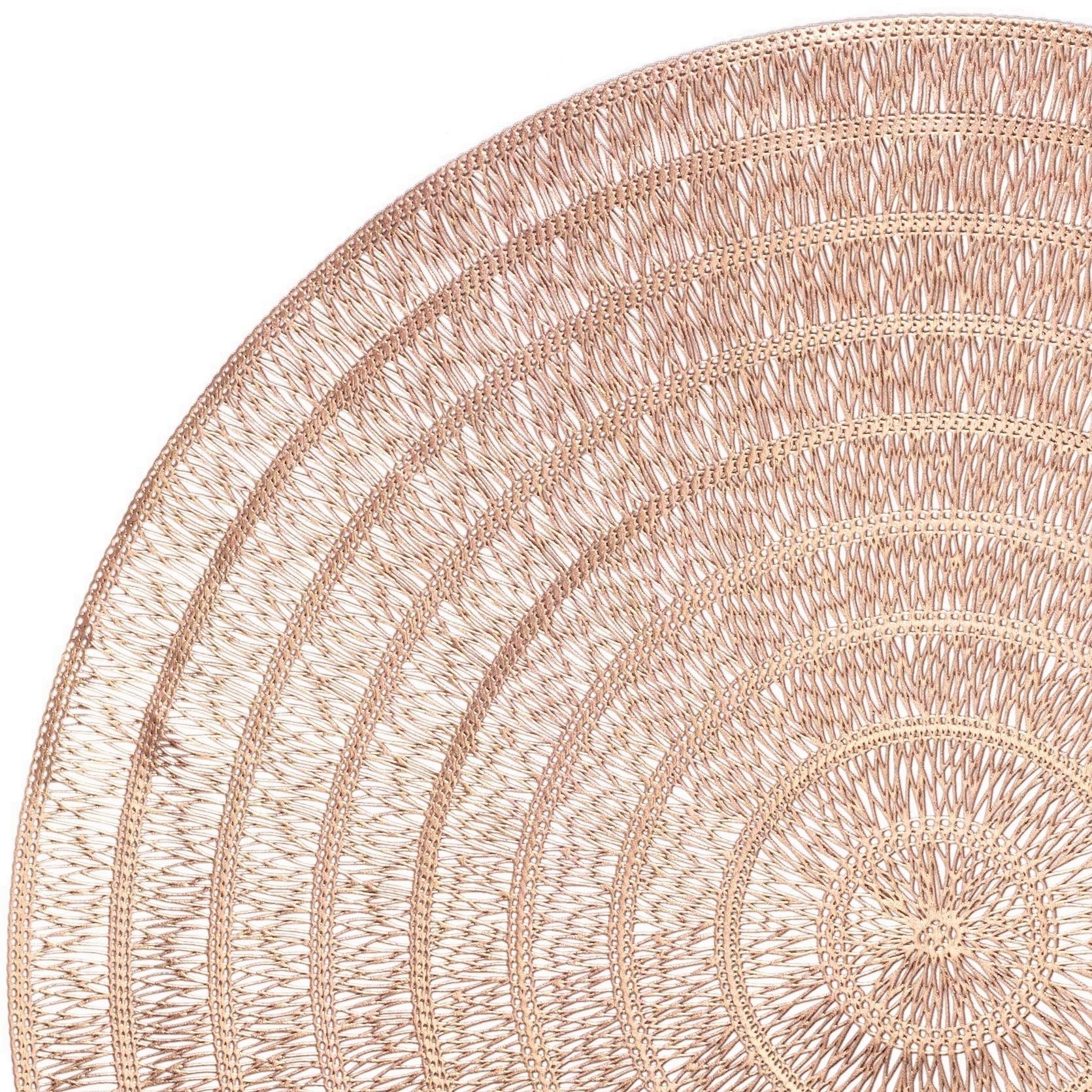 120-Piece Pressed Vinyl Metallic Placemats Set - Elegant Rose Gold Wedding Table Decor for Banquets, Parties & Home Dining - Waterproof & Reusable Table Mats