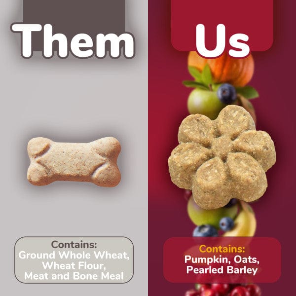 Fruitables Baked Pumpkin & Cranberry Dog Treats - Healthy Natural Dog Snacks for Training, Rewards & Digestive Health - Perfect for Small, Medium & Large Dogs
