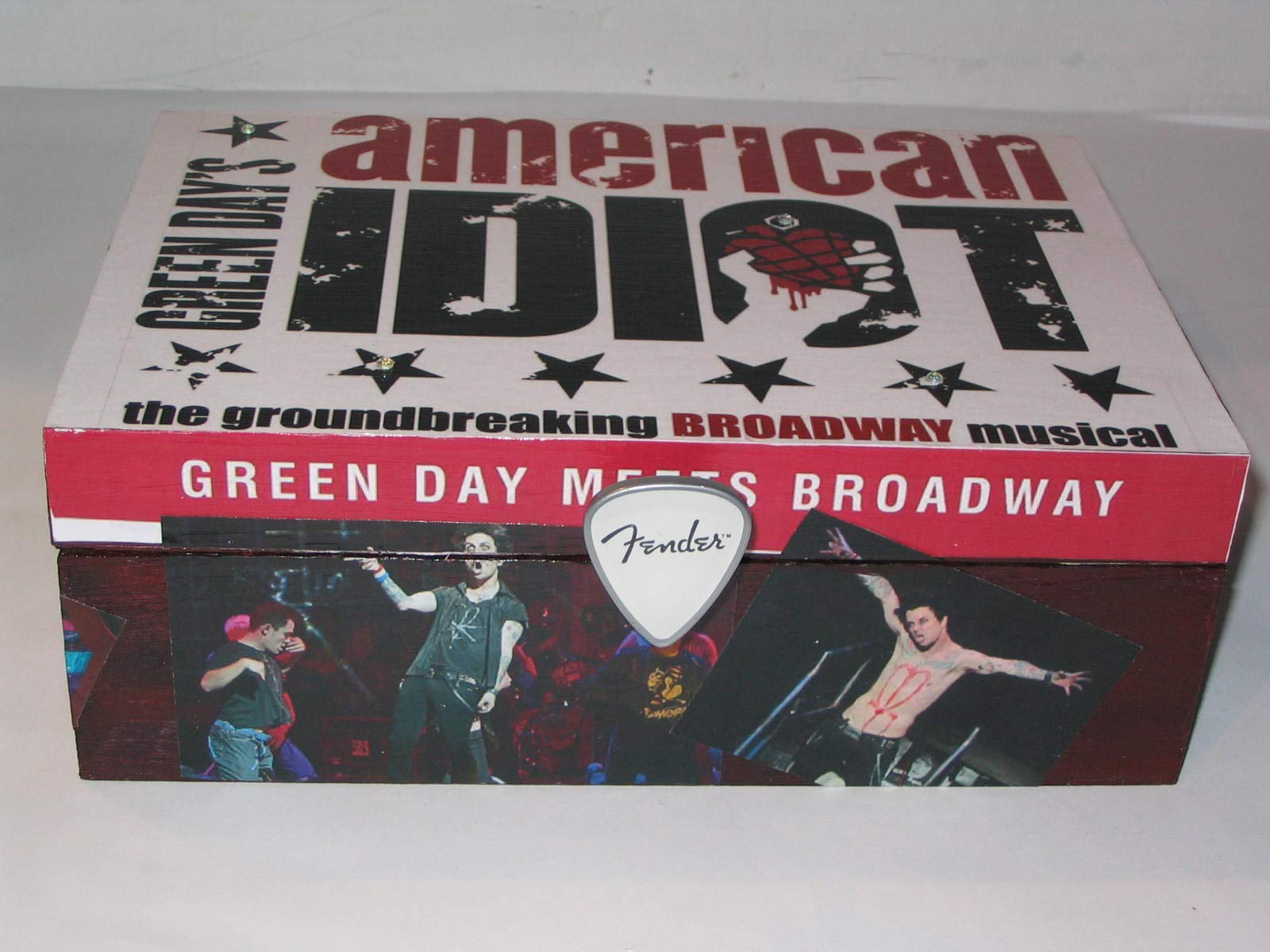 American Idiot The Musical Broadway Decoupage Wooden Jewelry Storage Box - Green Day Inspired Gift for Music Lovers, Perfect for Theater Fans & Jewelry Organization