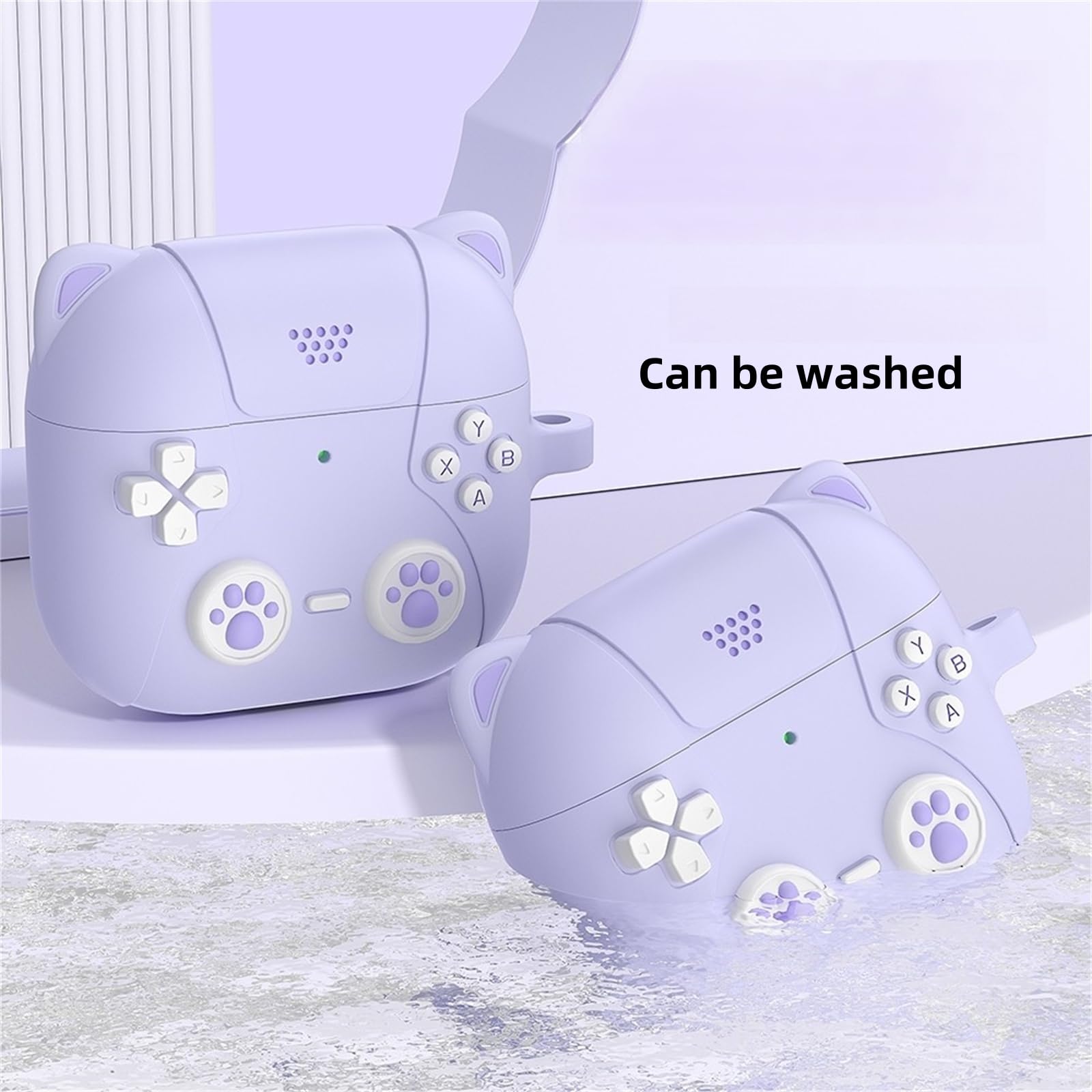 3 in 1 Cute Anime Cat AirPods 4 Case with Keychain - Soft Silicone Shockproof Protective Cover, Noise Cancelling Compatible with AirPods 4th Gen + Cleaning Kit - Perfect for Gaming, Travel & Daily Use