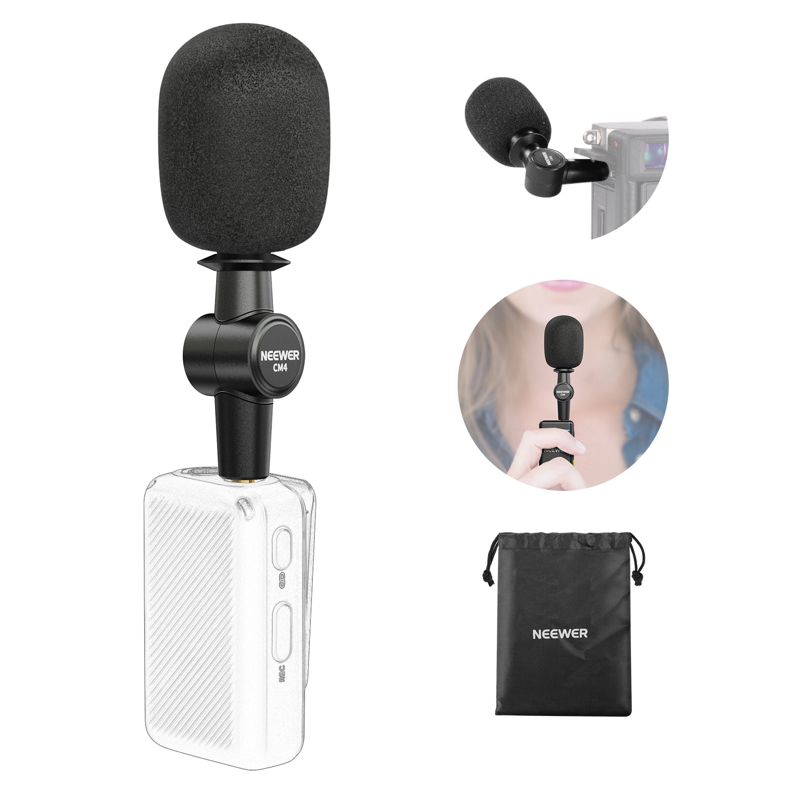 NEEWER CM4 Omnidirectional Mini Microphone with 3.5mm TRS for Podcasting, Streaming, Vlogging & Recording - Compact Condenser Mic for YouTube, Gaming, Interviews & Content Creation