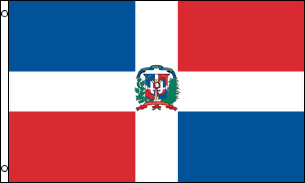 Premium 3' x 5' Dominican Republic Flag - Durable Polyester Fabric for Outdoor & Indoor Use - Perfect for Parades, Sporting Events, and Patriotic Decorations