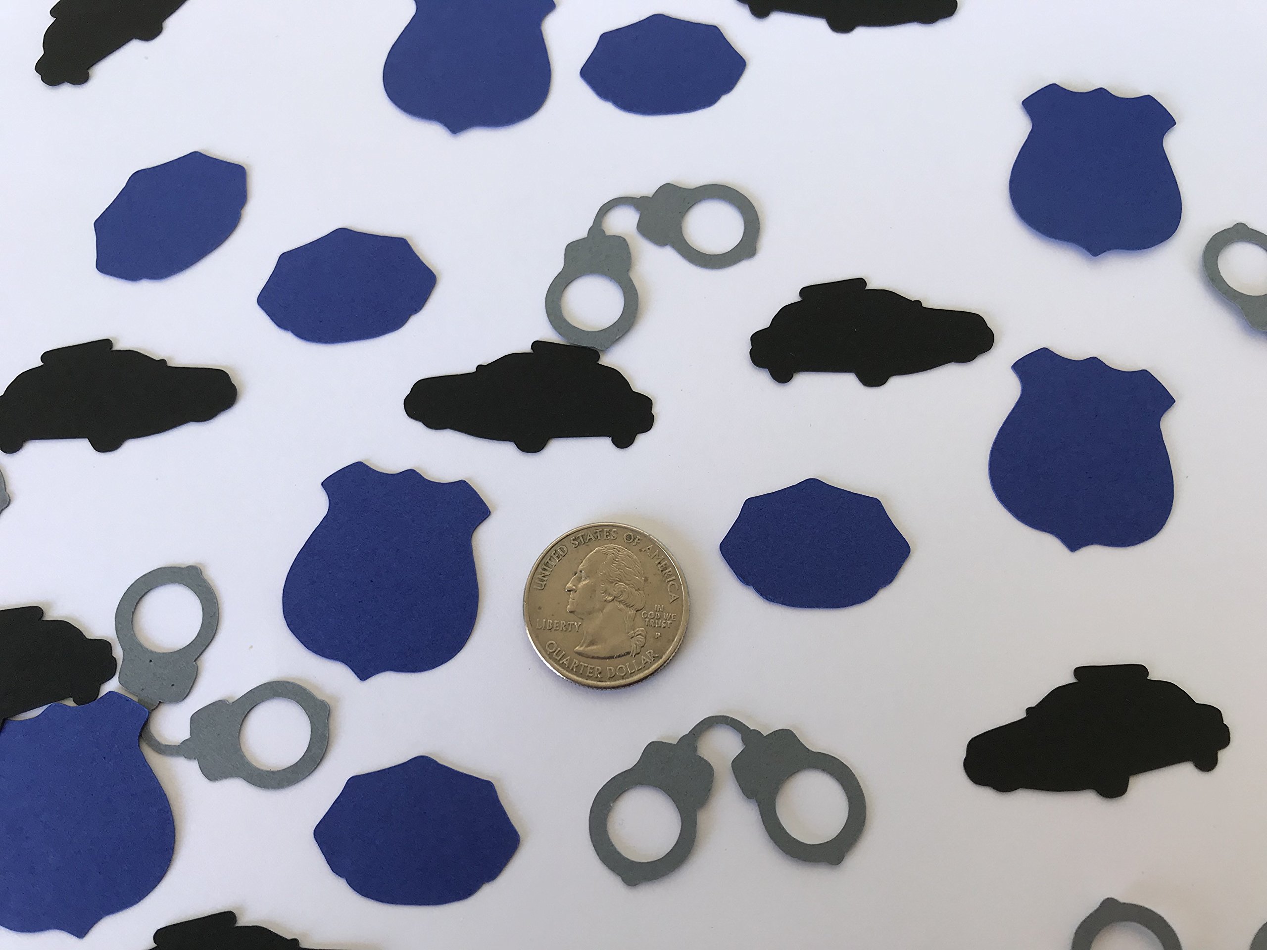 Police Confetti - 200pcs Blue & Black Police Birthday Party Decorations for Police Retirement, Graduation & Themed Events