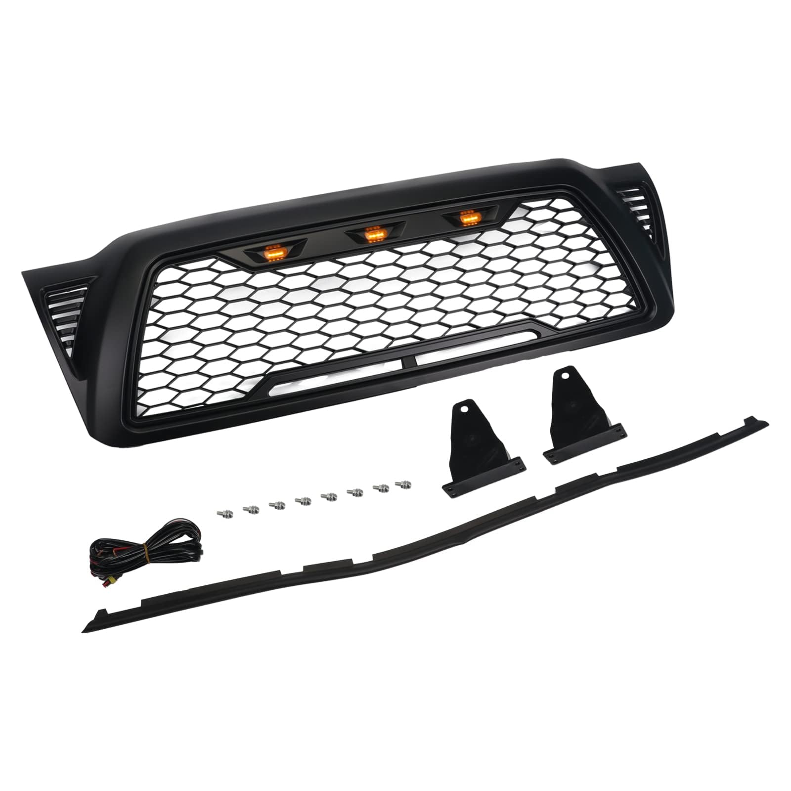 ABS Mesh Grille Front Bumper Grill for Toyota Tacoma 2005-2011 - Matte Black Finish | Off-Road & Custom Truck Upgrade | Perfect for Off-Roading, Car Shows & Daily Driving