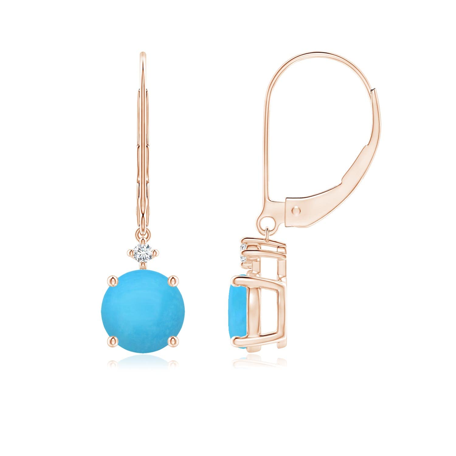 **14K Solid Gold Natural Turquoise Drop Earrings for Women & Girls | December Birthstone Jewelry Gift for Her | Birthday, Wedding, Anniversary | Perfect for Casual, Office & Special Occasions**