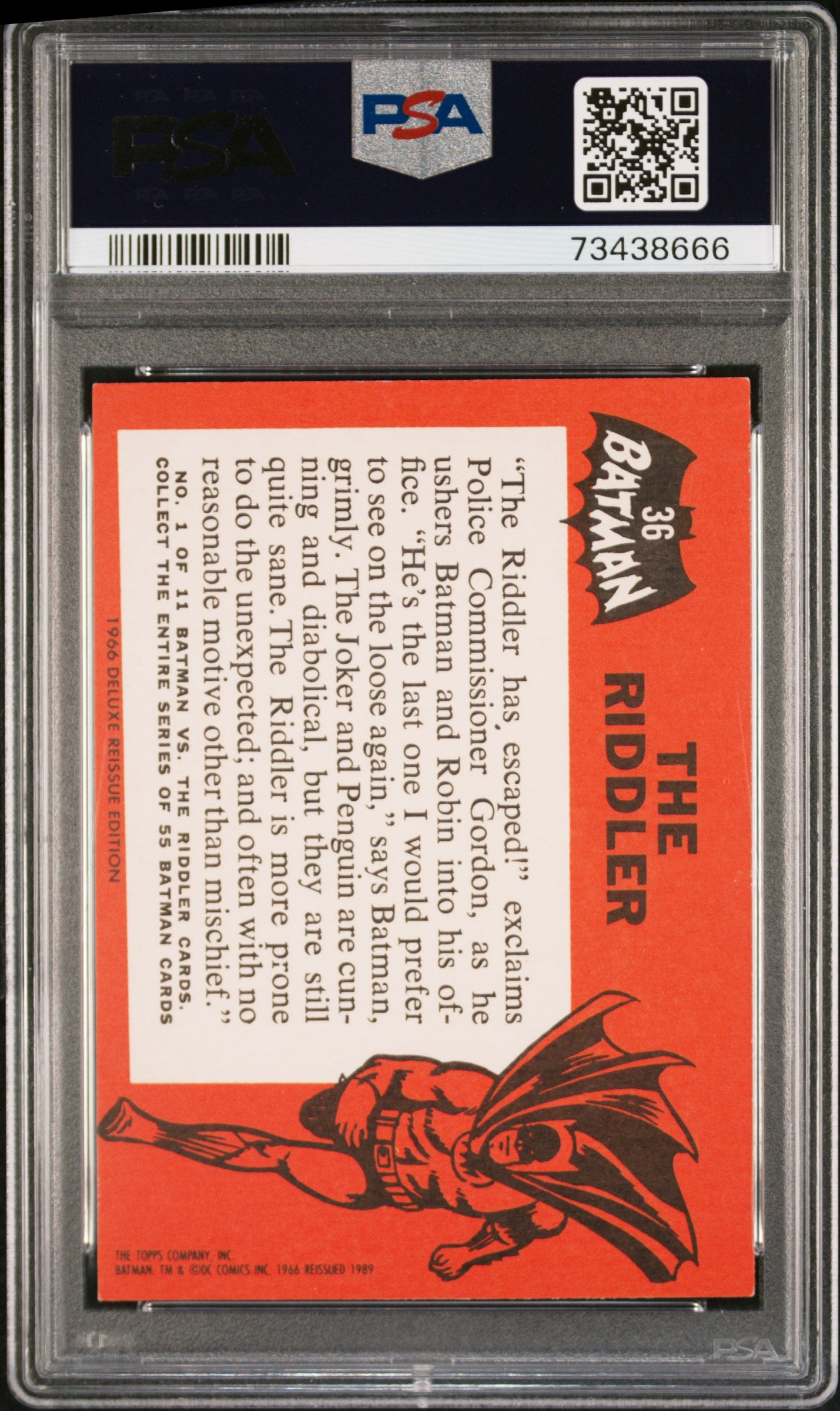 1989 Batman Deluxe Reissue Edition The Riddler #36 PSA 8 Graded Comic - Rare Collectible for DC Fans & Investors | Perfect for Display, Gifts & Comic Collections