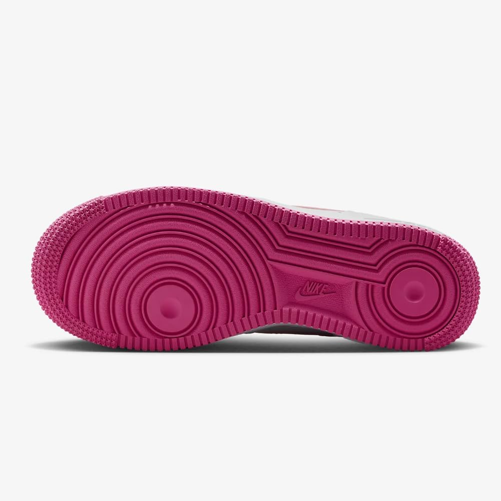 Nike Air Force 1 Big Kids' Shoes - White/Laser Fuchsia (FV5948-102) - Size 4 Big Kid - Perfect for School, Sports & Casual Wear