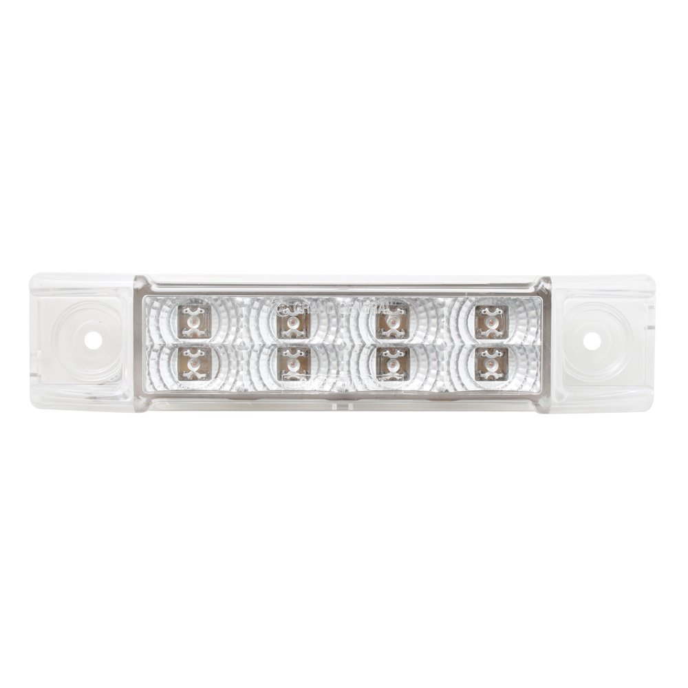 Grand General 76273 Red Rectangular 8 LED Marker/Clearance Light with Clear Lens - Durable Truck Trailer Lighting for Enhanced Road Safety & Visibility