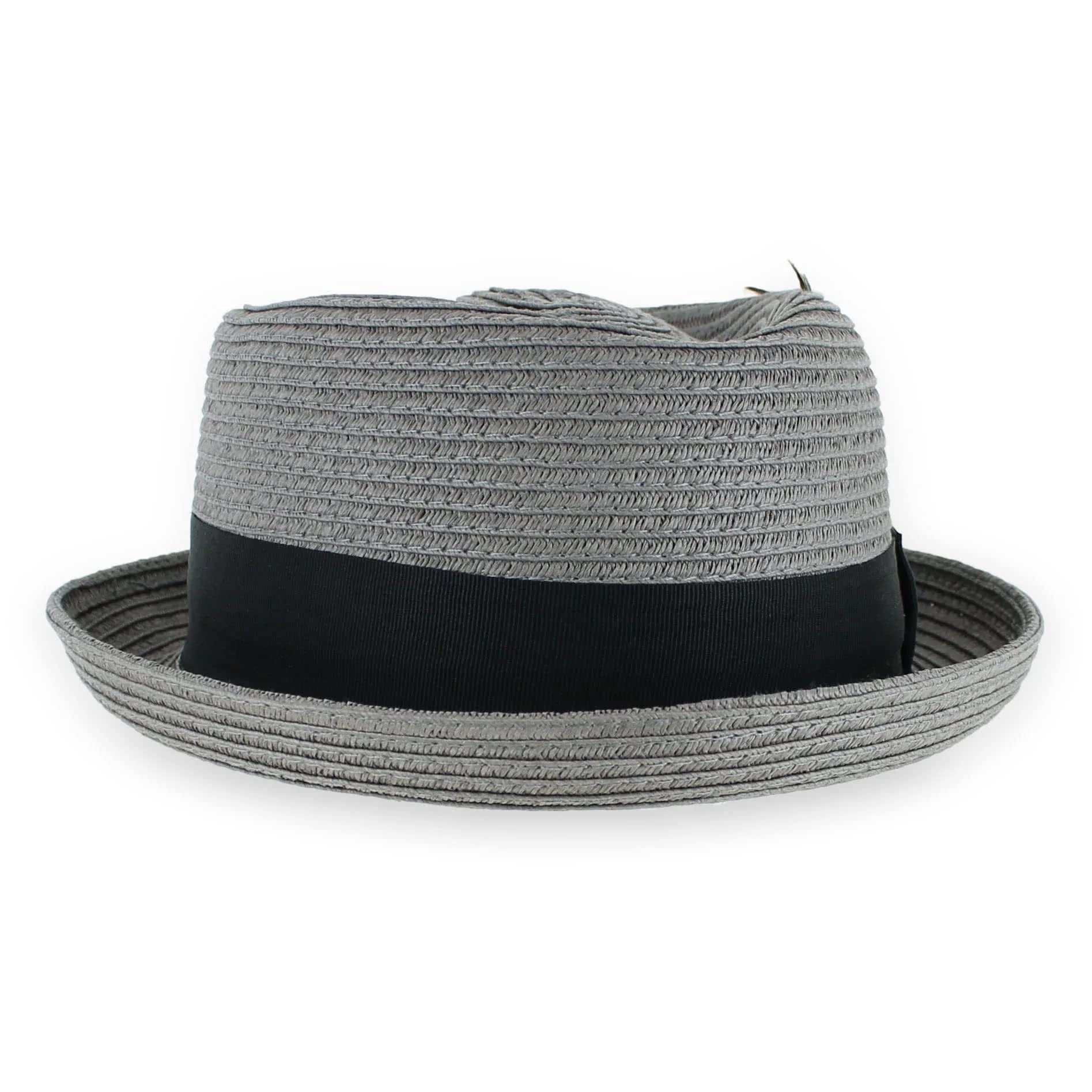 Stylish Summer Straw Pork Pie Trilby Fedora Hat for Men & Women - Breathable & Lightweight in Blue, Tan, Black | Perfect for Beach, Outdoor, and Casual Wear